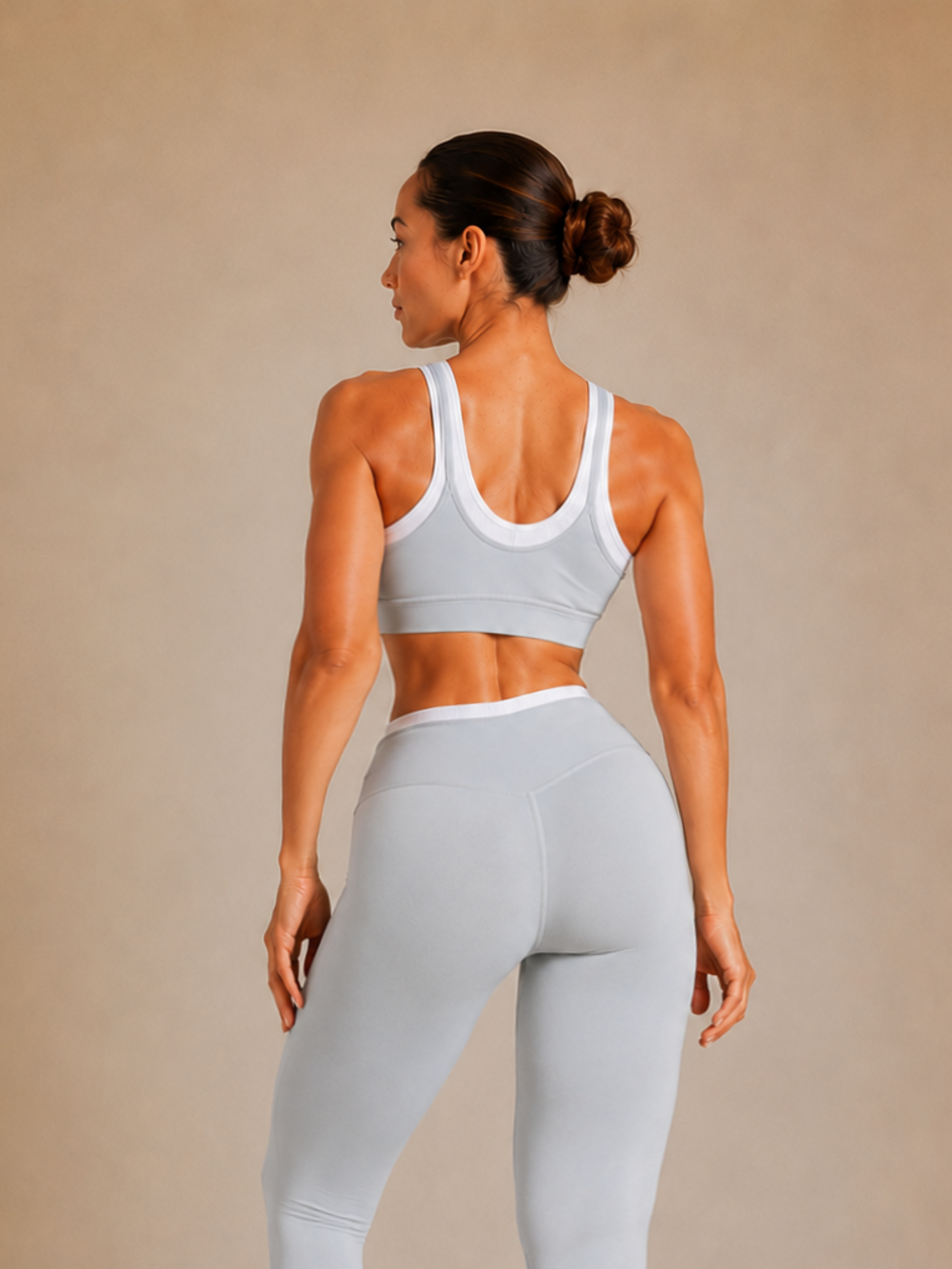 Signature Contrast Sports Bra (Ice Grey)