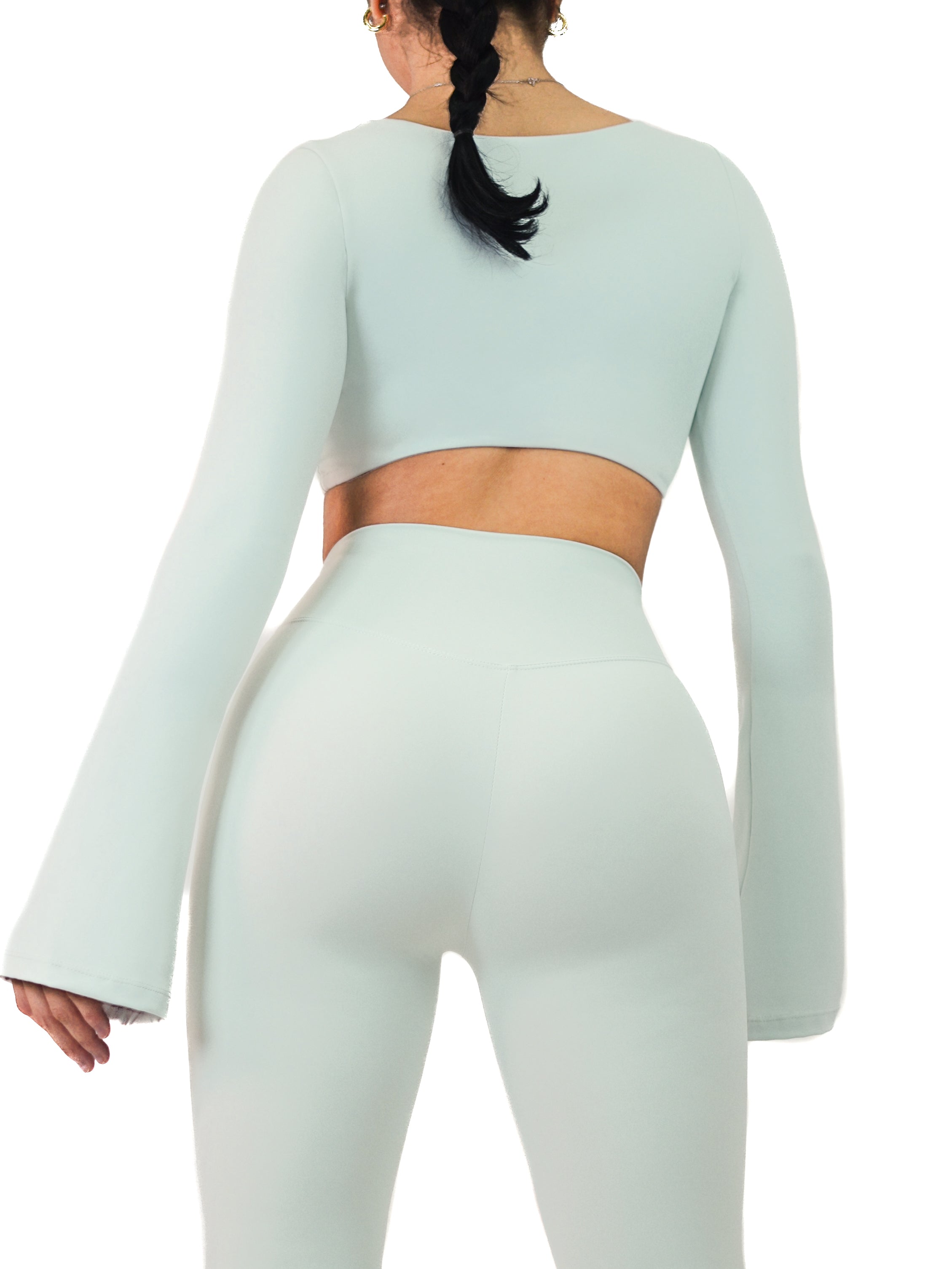 City Girl Flared Long Sleeve Sports Top (Misty)