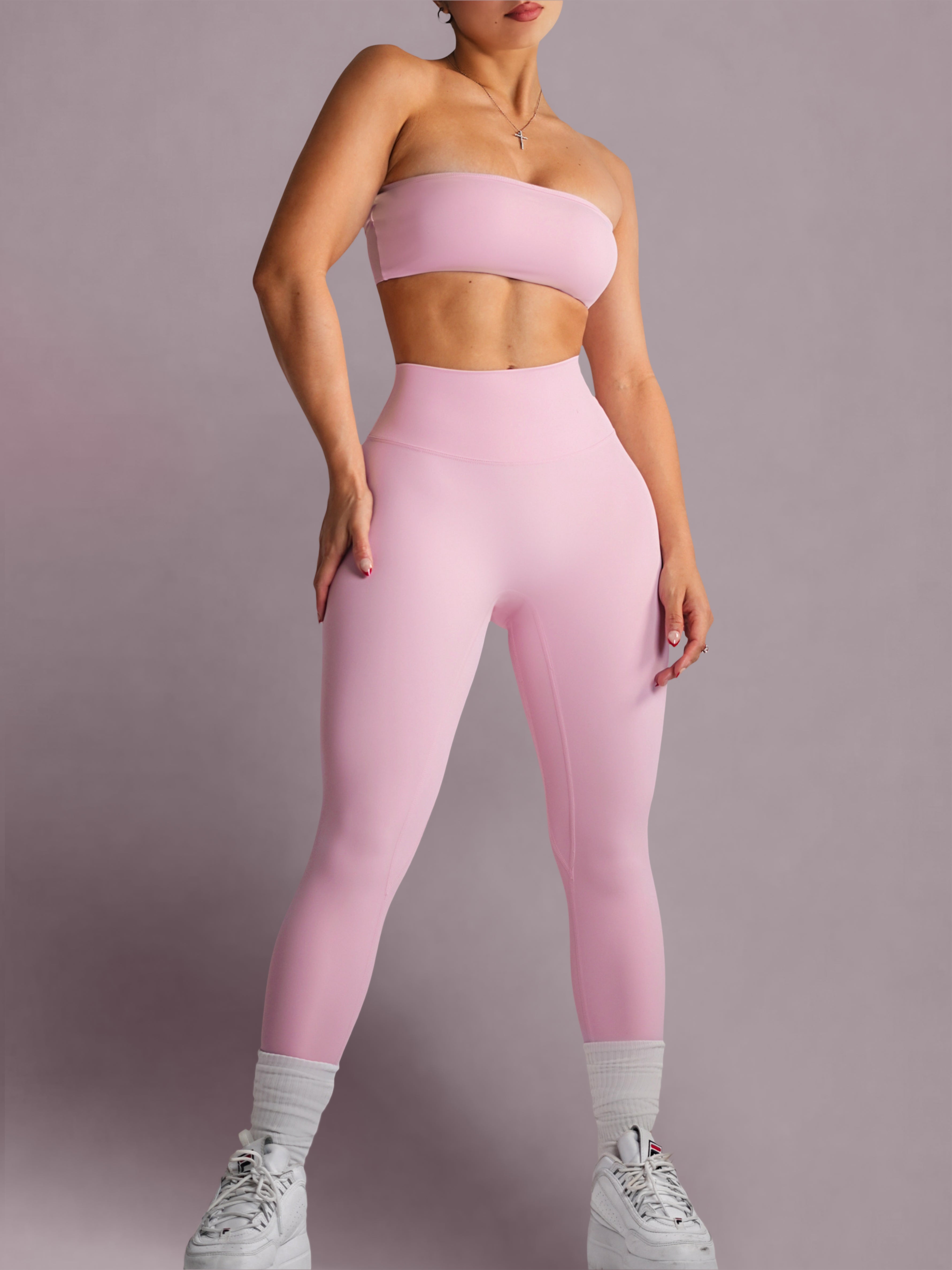 Embody High Waisted Leggings (Pink Petals)