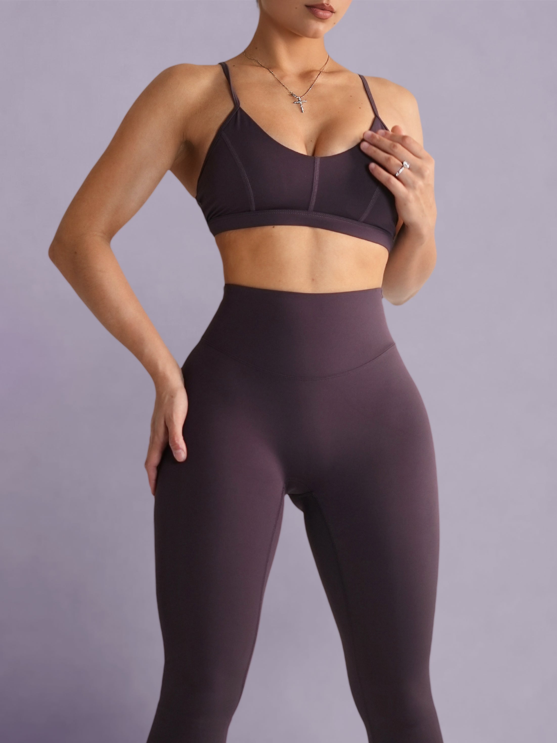 Bratty Sports Bra (Heather Purple)