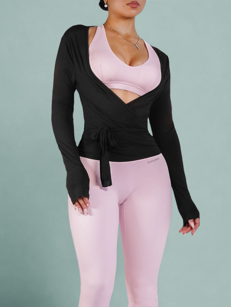 Pilates Core Wrap Top (Black)