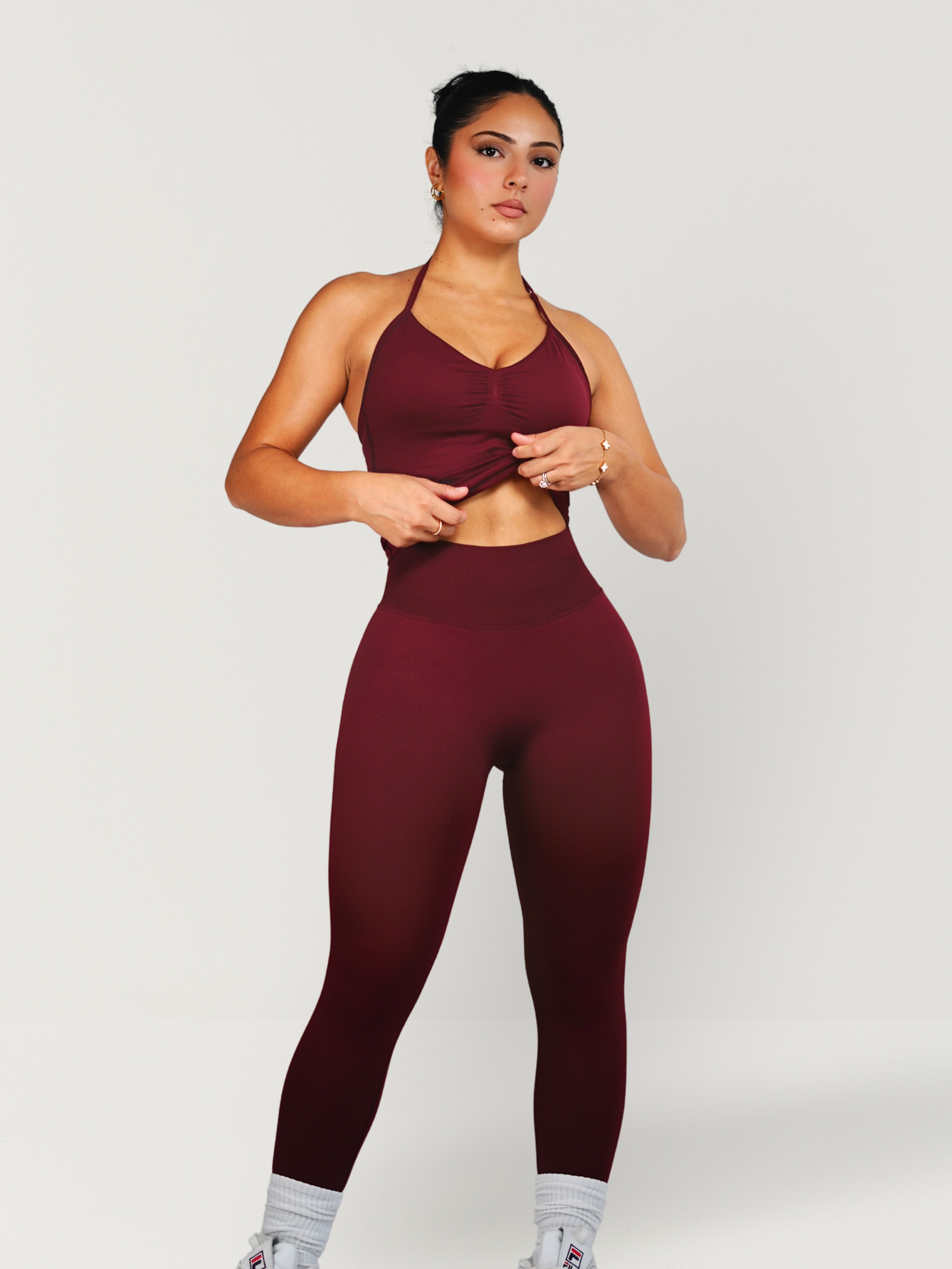 (PRE-ORDER) Curve Club Leggings (Deep Cherry)