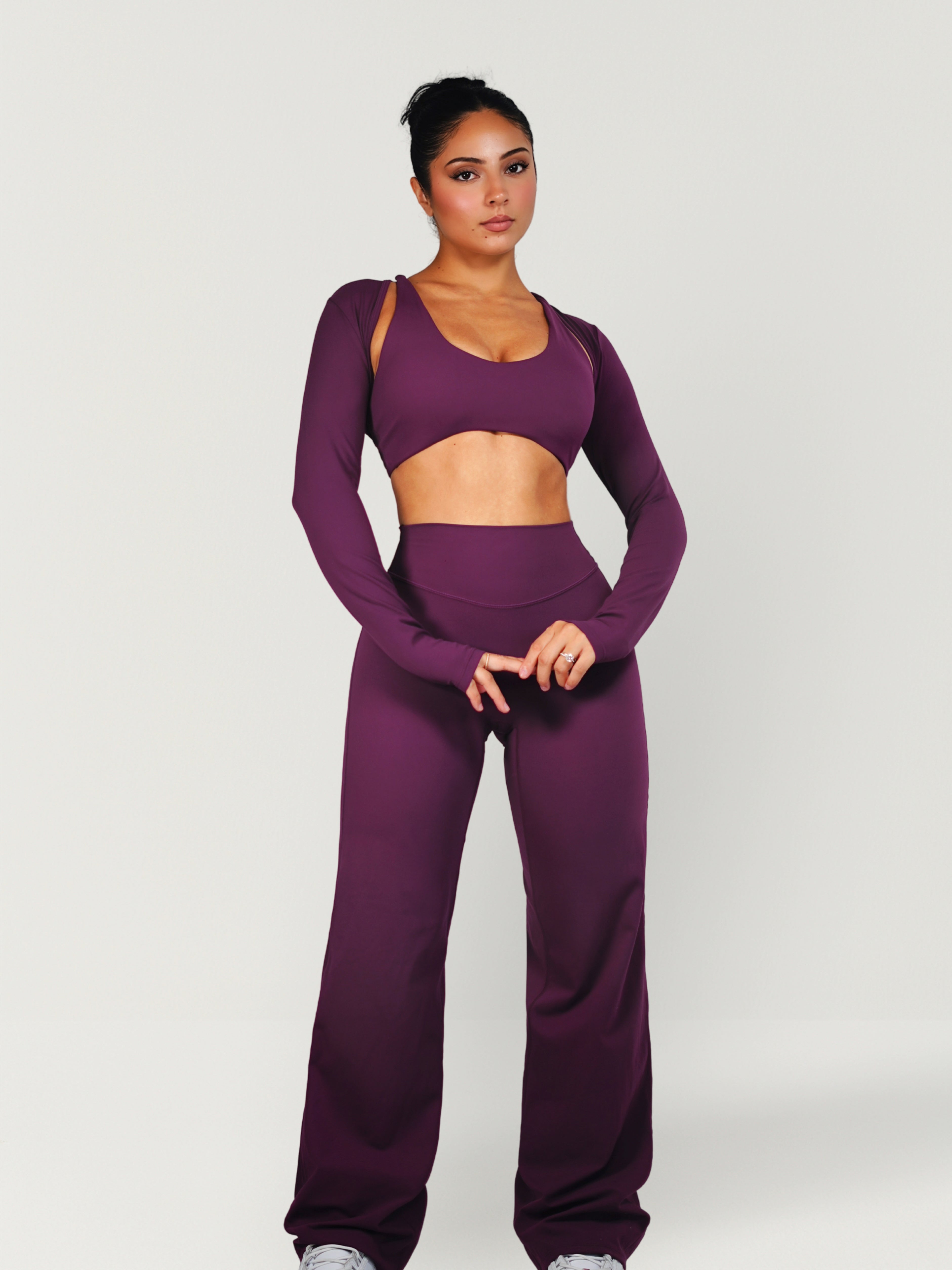 (PRE-ORDER) Dollhouse Straight Leg Leggings (Plum Purple)