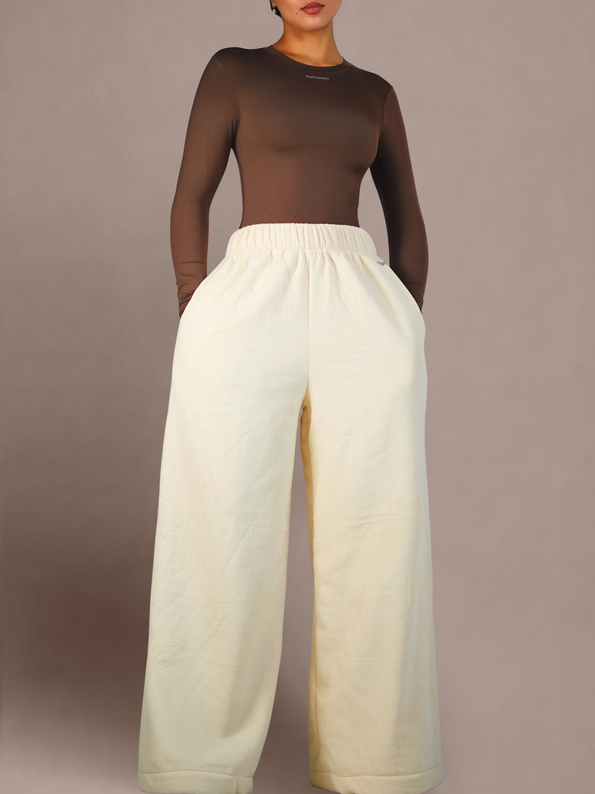 Oversized Blanket Joggers (Cream)