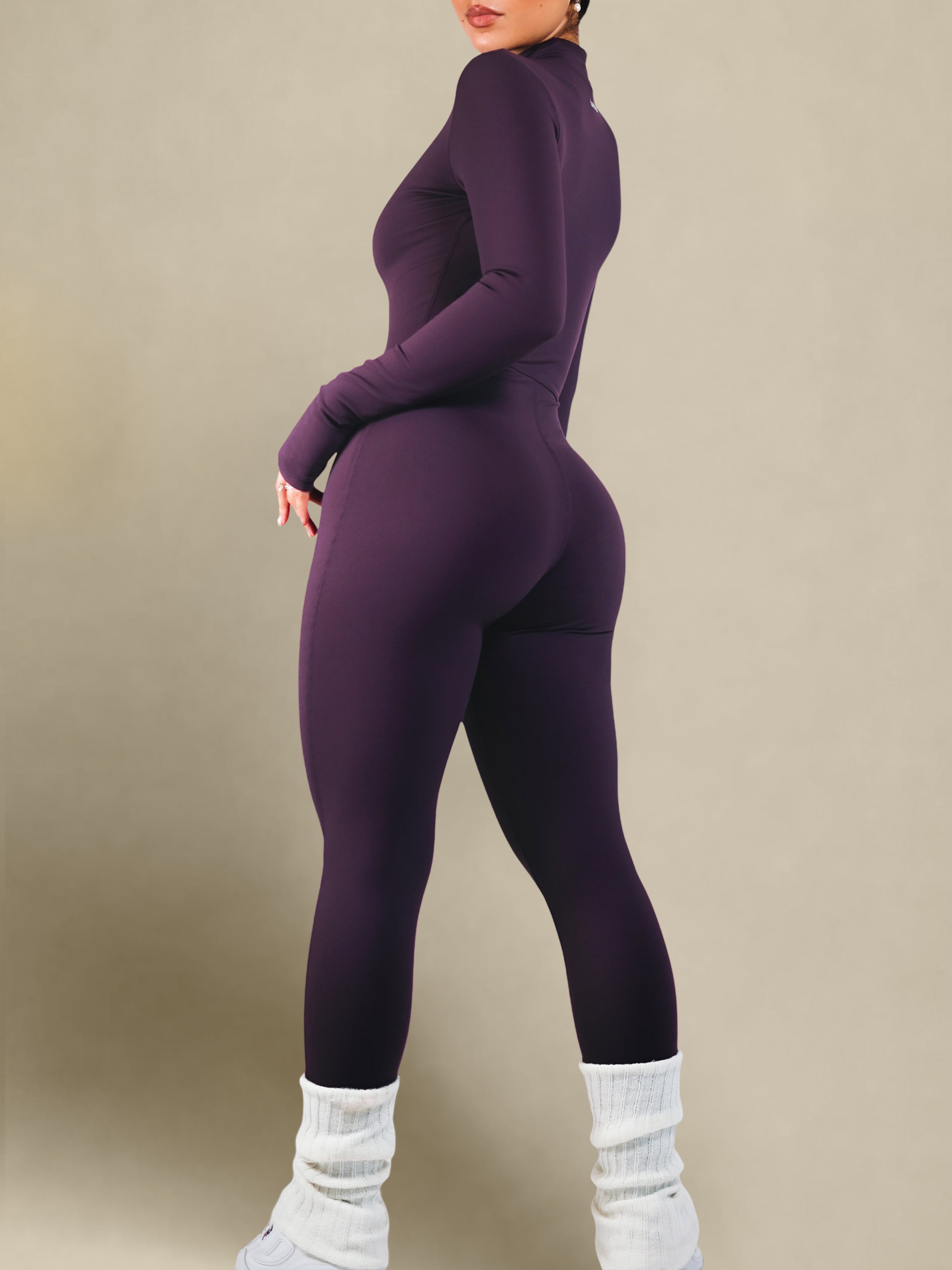 Endure Long Sleeve Zipper Jumpsuit (Purple)