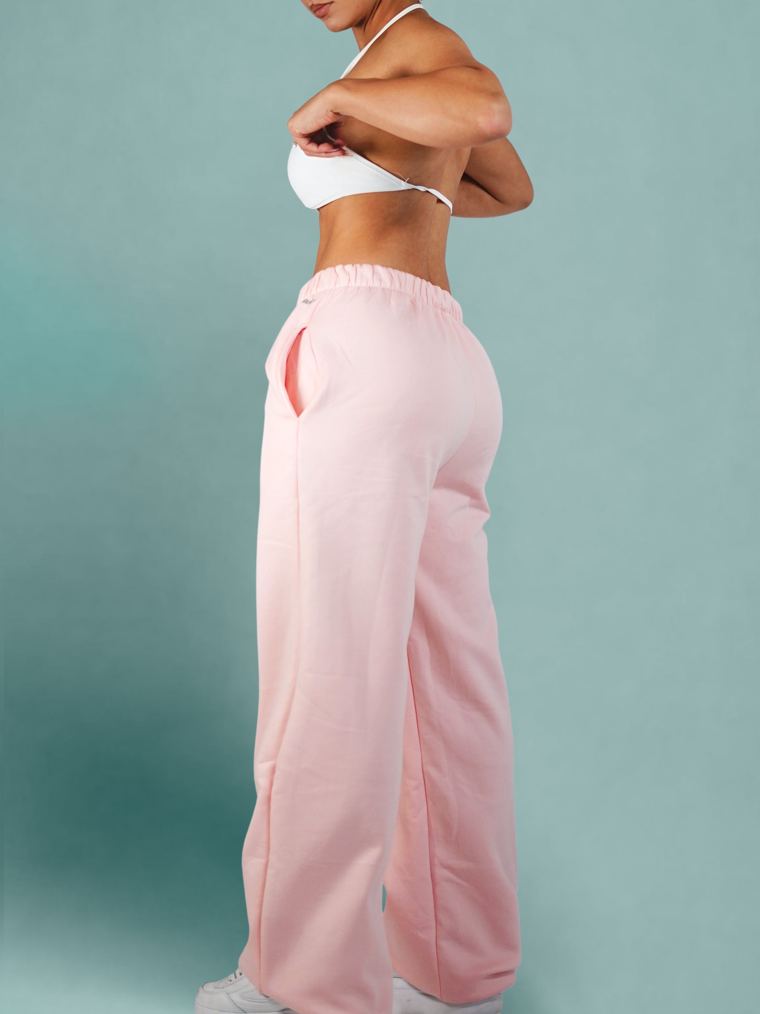 Straight Fleece Joggers (Pink)