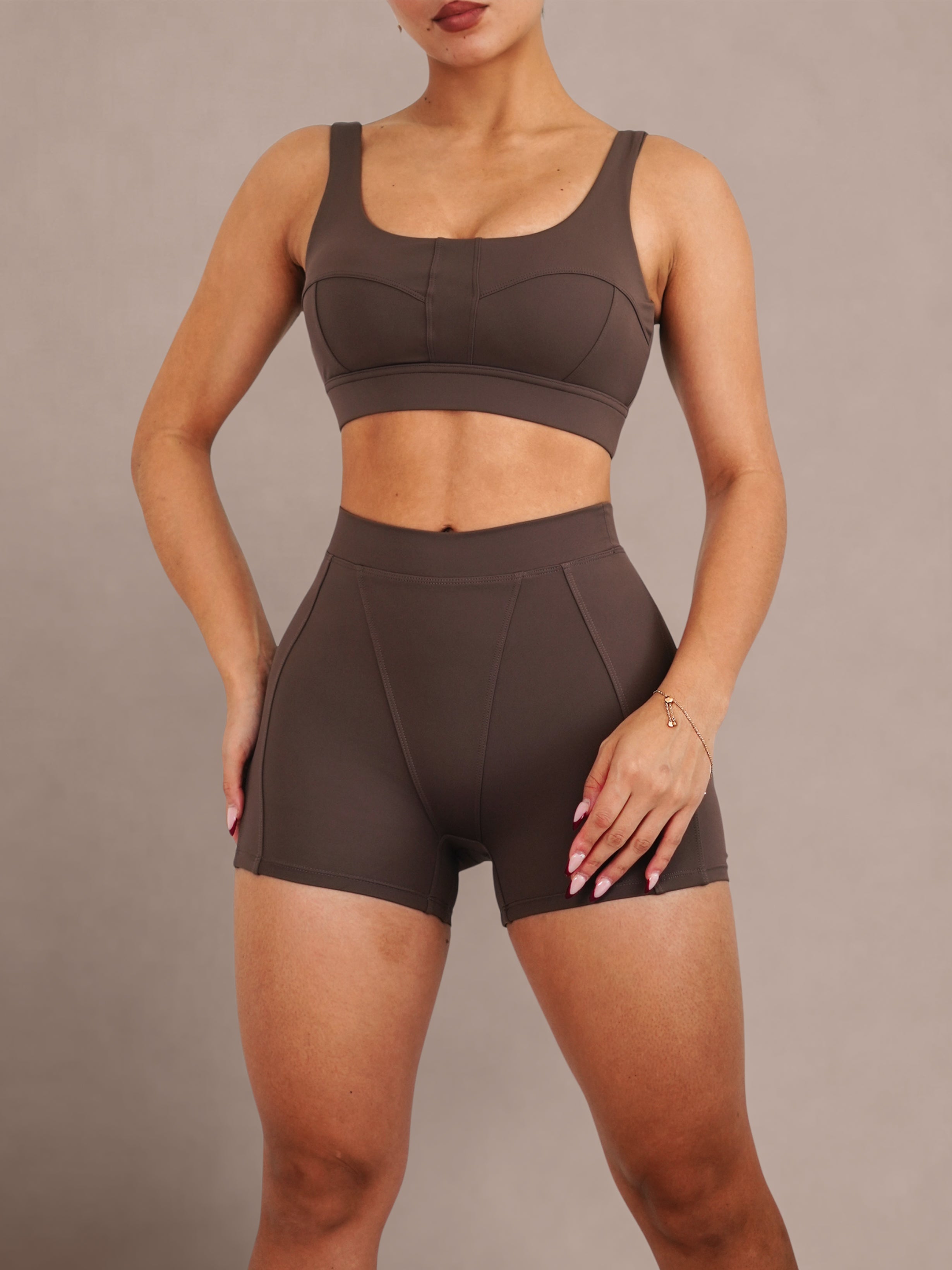 Seam Sculpt Sports Bra 2.0 (Coffee Bean)