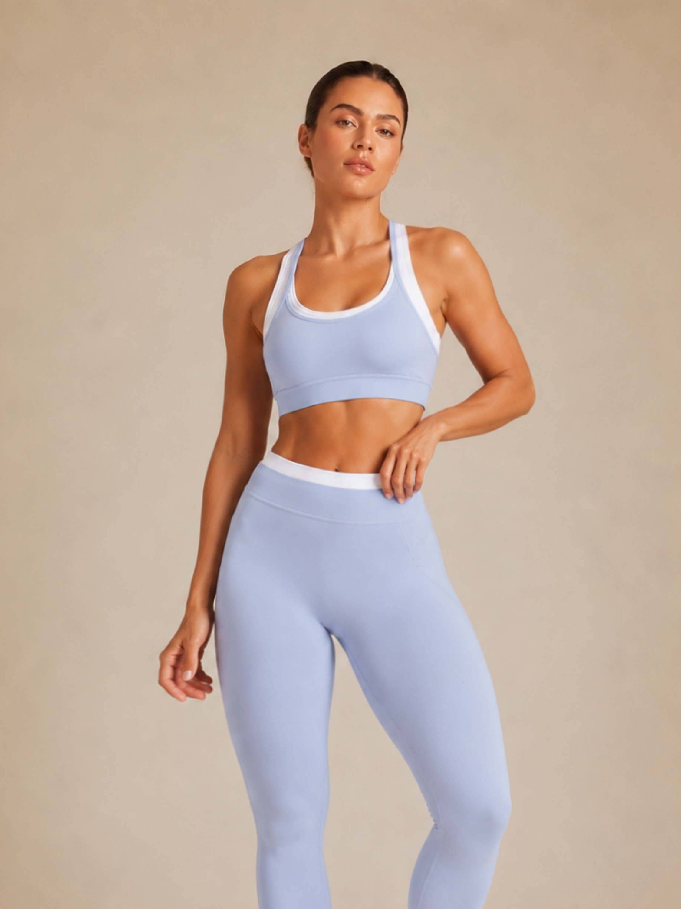 Signature Contrast Sports Bra (Blue Haze)