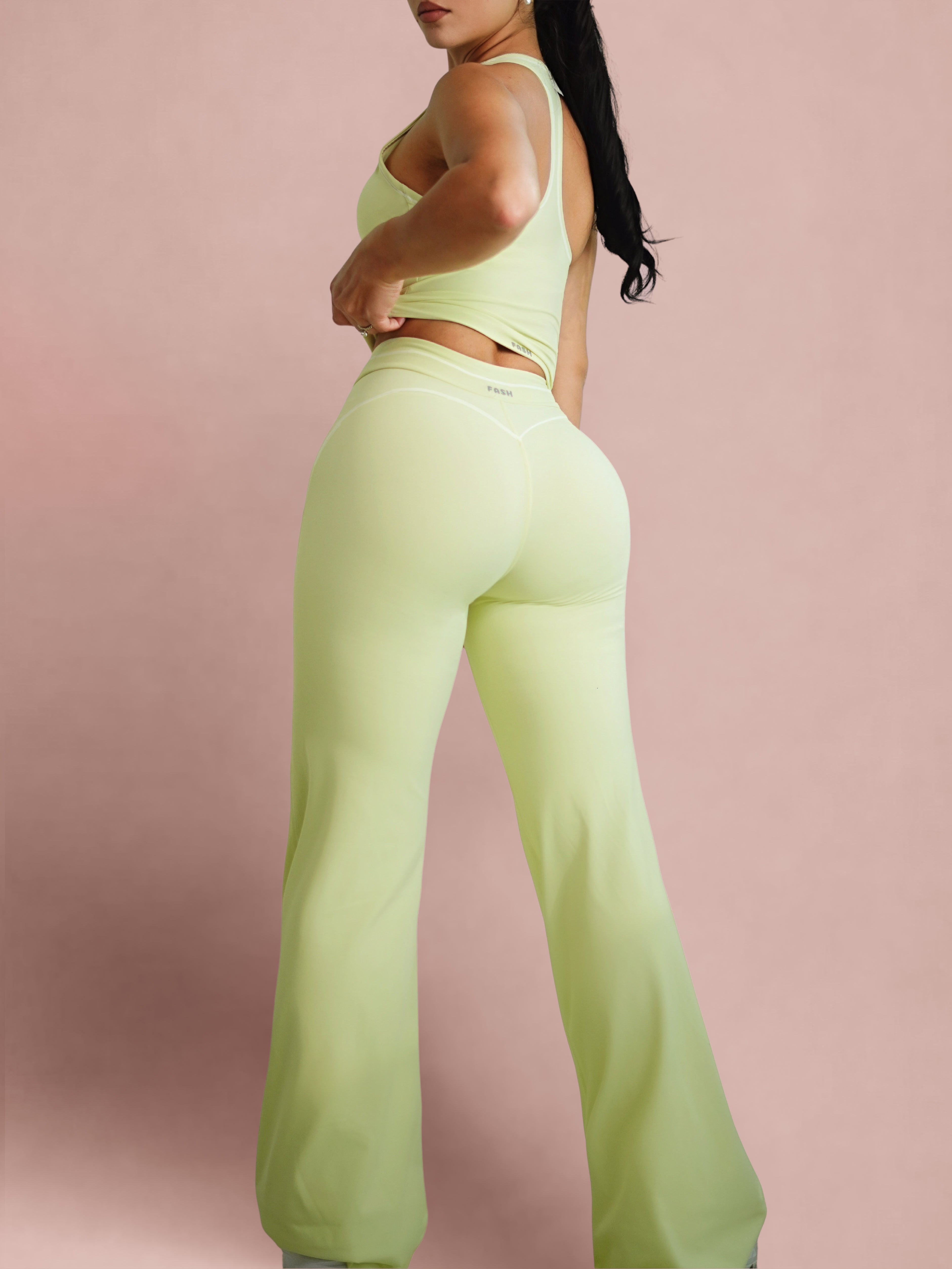 Core Contrast Flare Leggings (Lemonade)