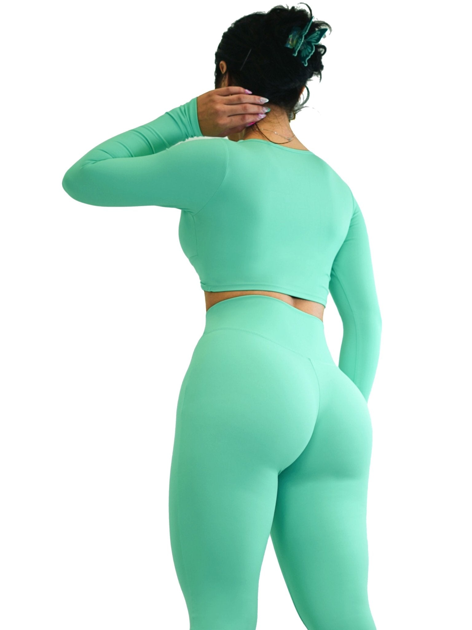 Clubhouse Long Sleeve Sports Top (Caribbean Green) - Fitness Fashioness