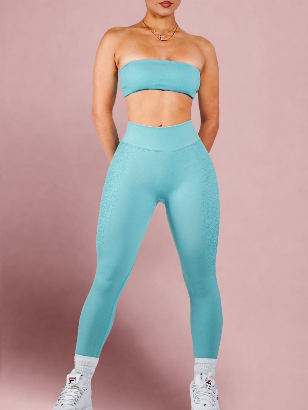 Coastal Seamless Leggings (Blue) - Fitness Fashioness