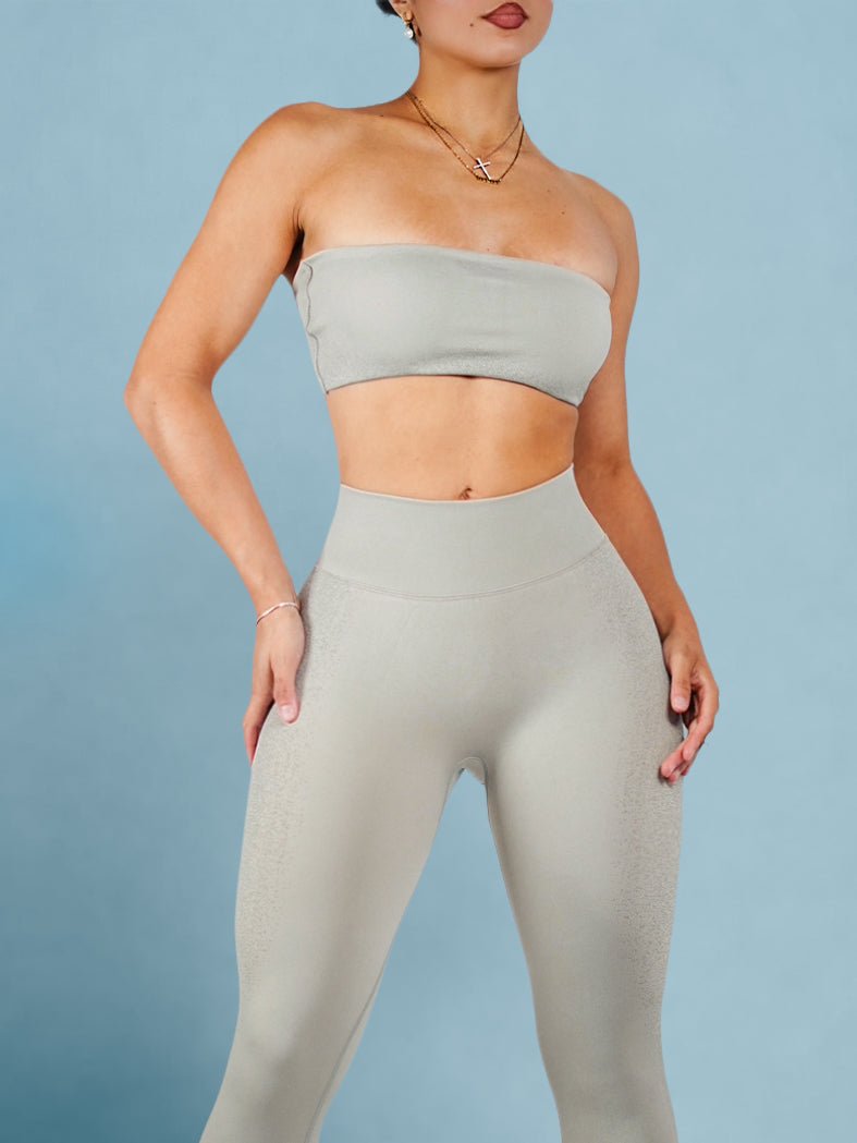 Coastal Tube Top Sports Bra (Gray Mist) - Fitness Fashioness