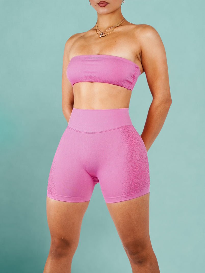 Coastal Tube Top Sports Bra (Hibiscus Pink) - Fitness Fashioness