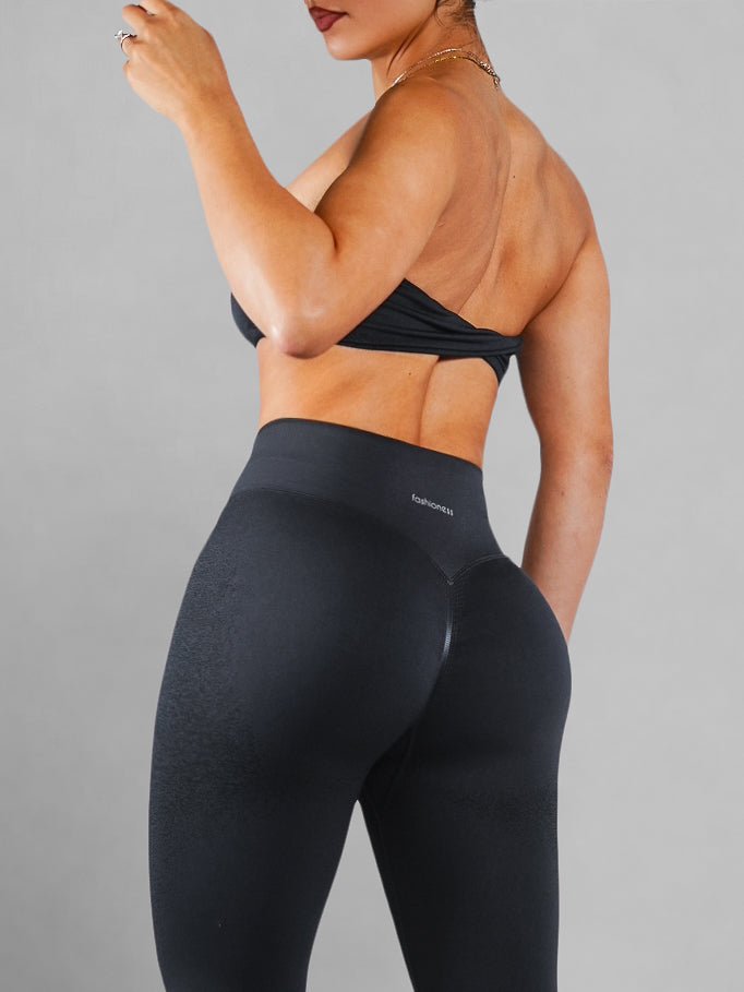 Coastal Tube Top Sports Bra (Smokey Black) - Fitness Fashioness