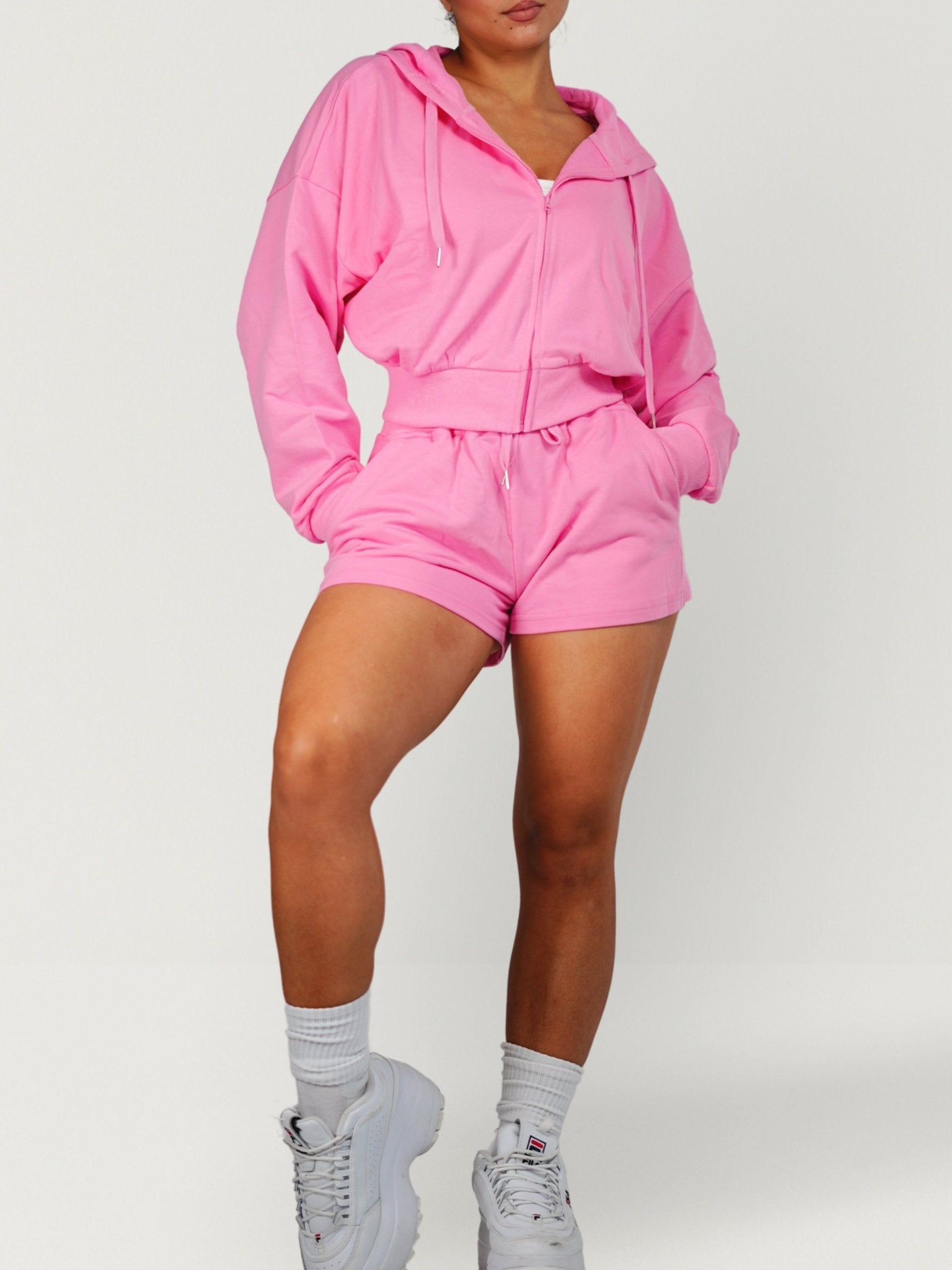 Cozy Sweat Shorts (Pink Sorbet) - Fitness Fashioness