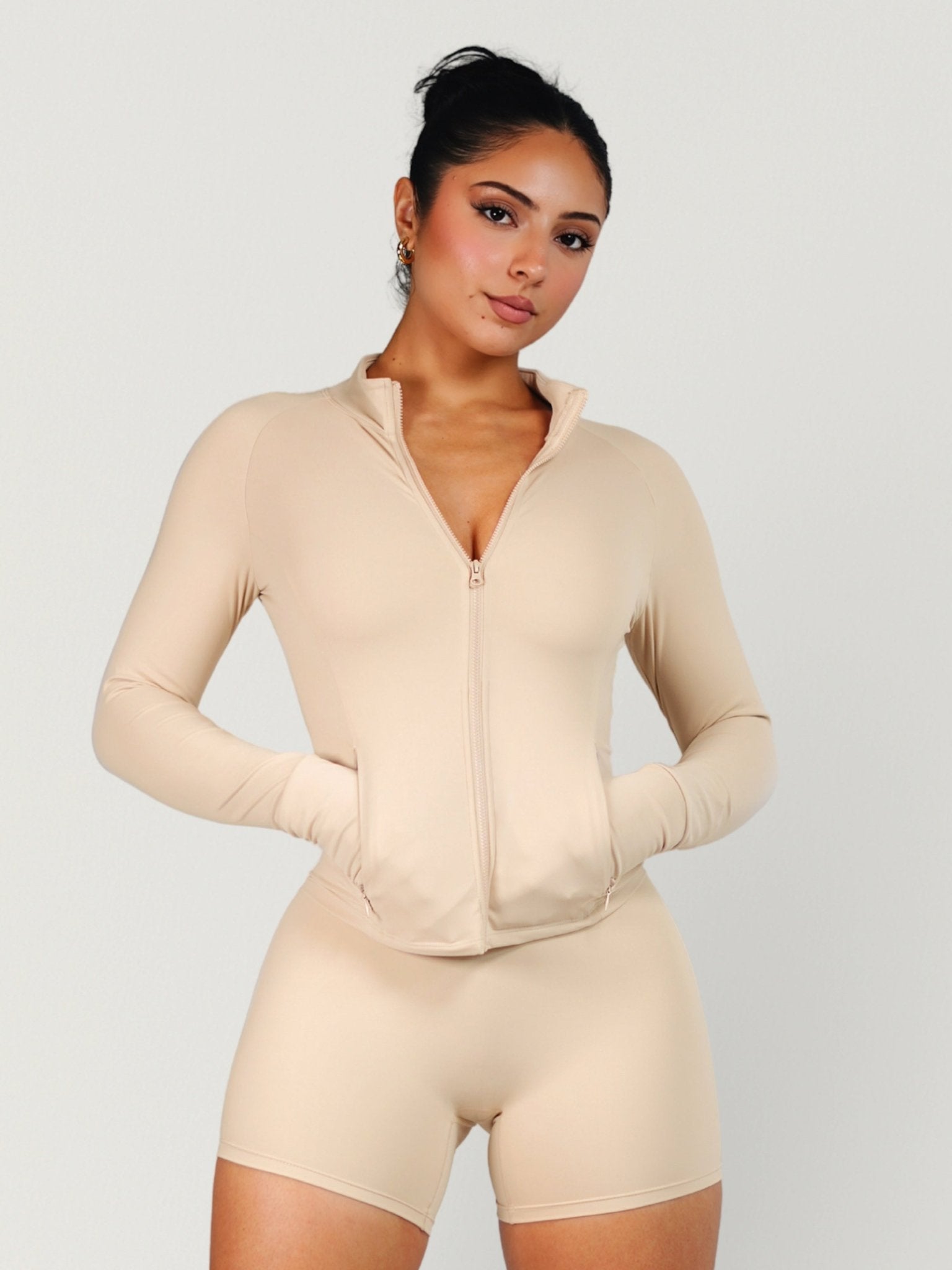Dollhouse BBL Jacket (Latte) - Fitness Fashioness
