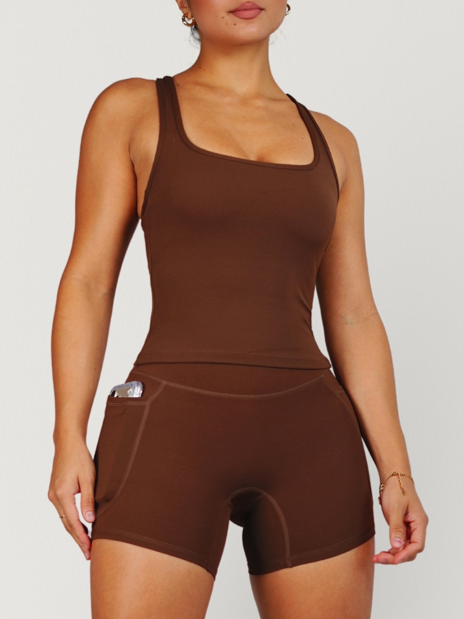 Essential Sports Top (Autumn Brown) - Fitness Fashioness