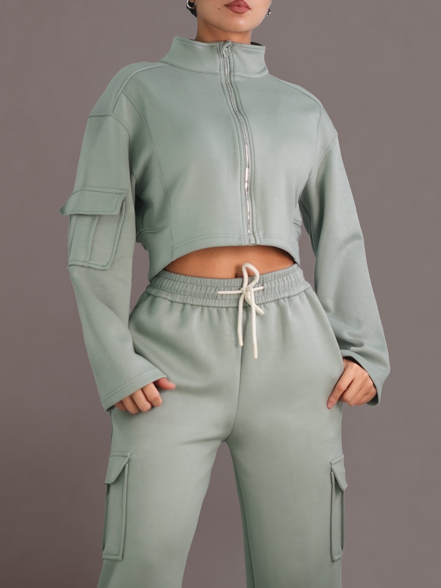 Lounge Mode Zipper Jacket (Fresh Eucalyptus) - Fitness Fashioness