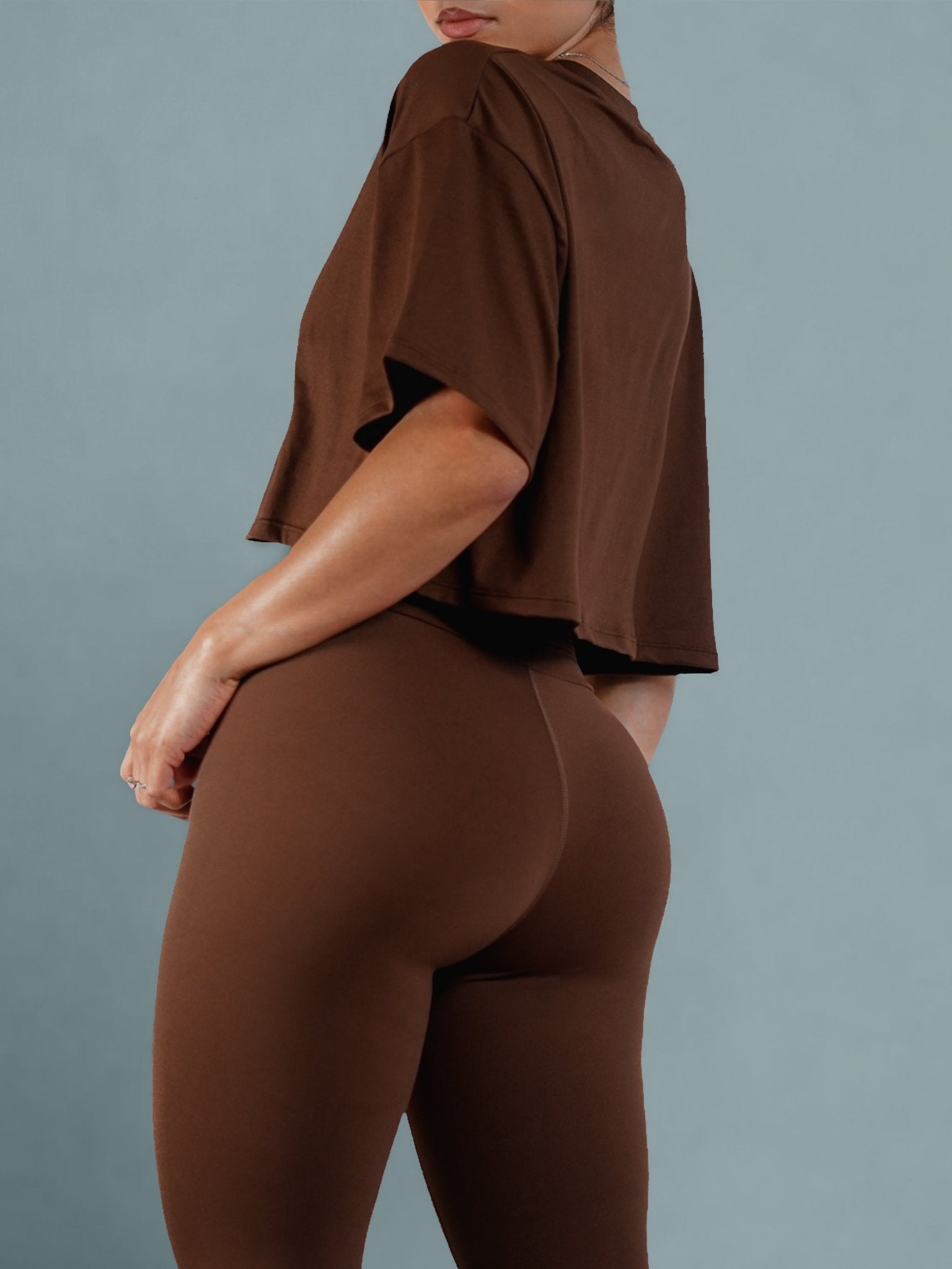 LuxeForm Cropped Short Sleeve Cover (Cafe Creme) - Fitness Fashioness