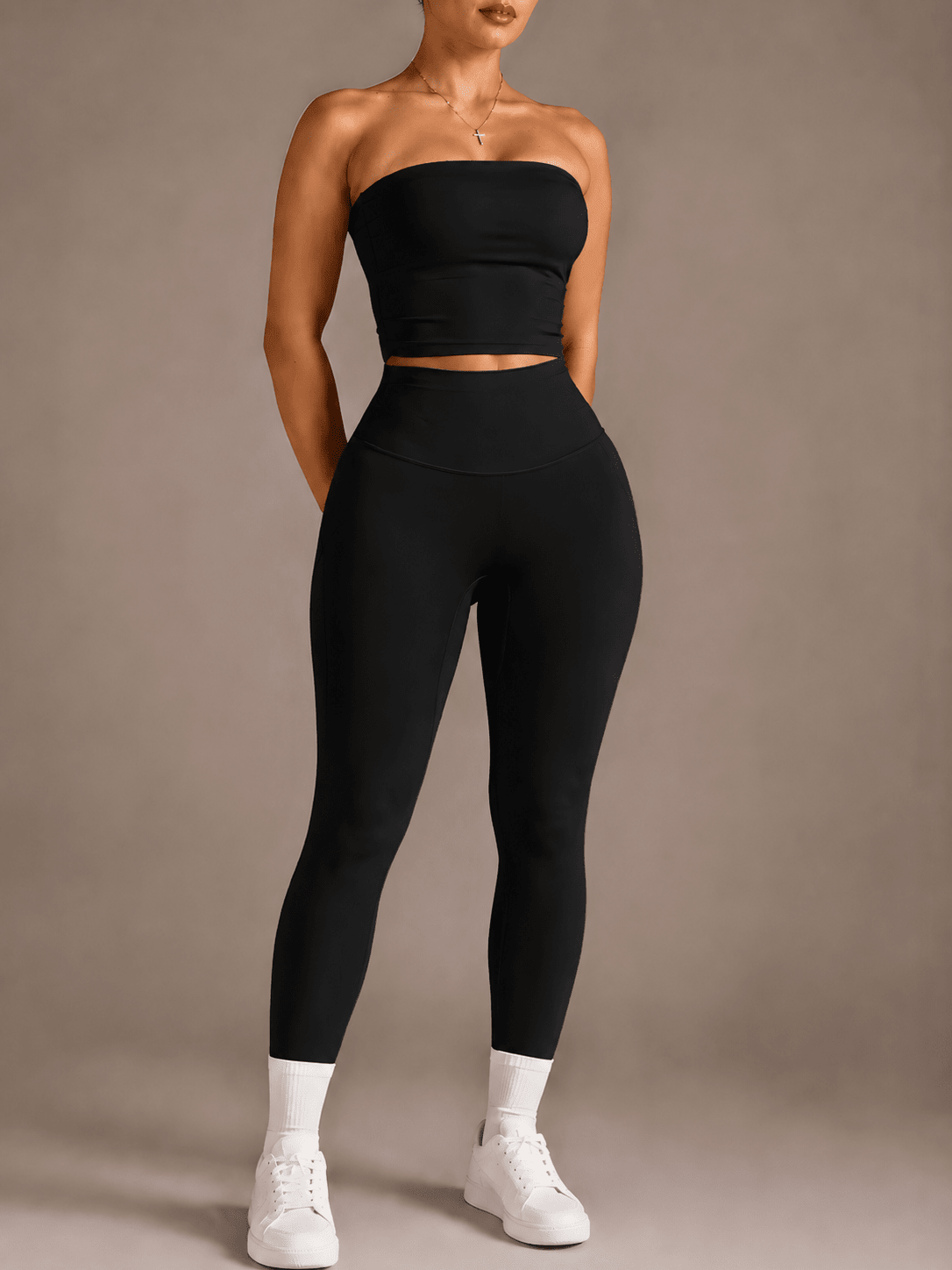 Milestone High Waisted Leggings (Black) - Fitness Fashioness
