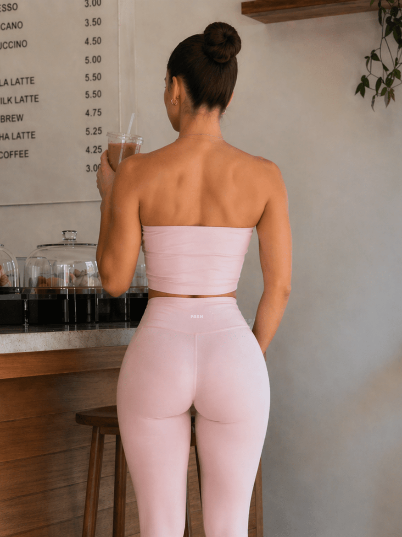 Milestone High Waisted Leggings (Creamy Pink) - Fitness Fashioness