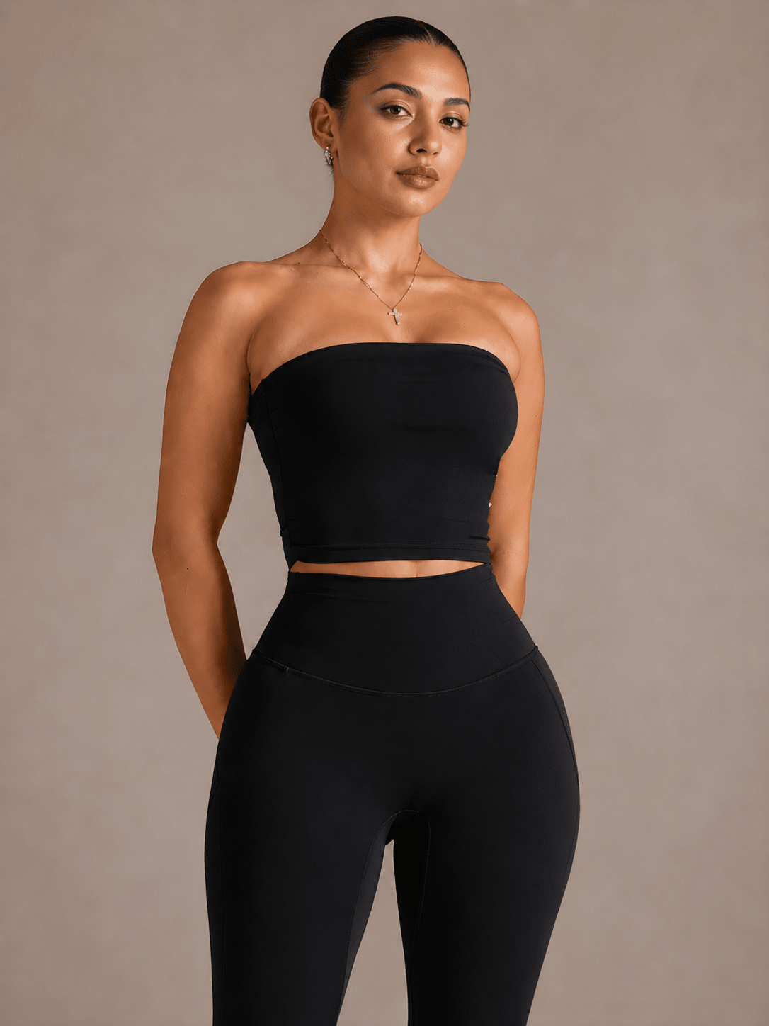 Milestone Strapless Sports Top (Black) - Fitness Fashioness