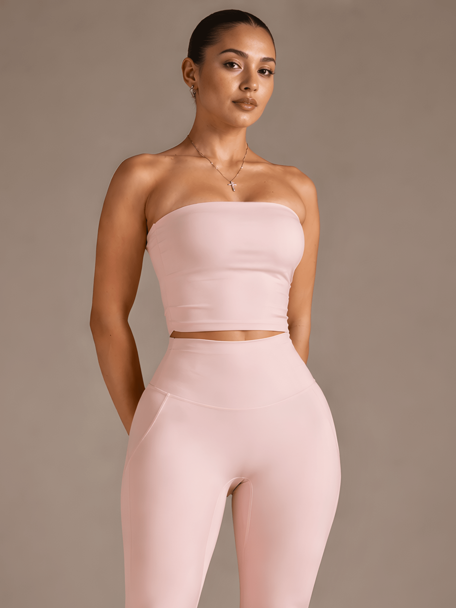 Milestone Strapless Sports Top (Creamy Pink) - Fitness Fashioness
