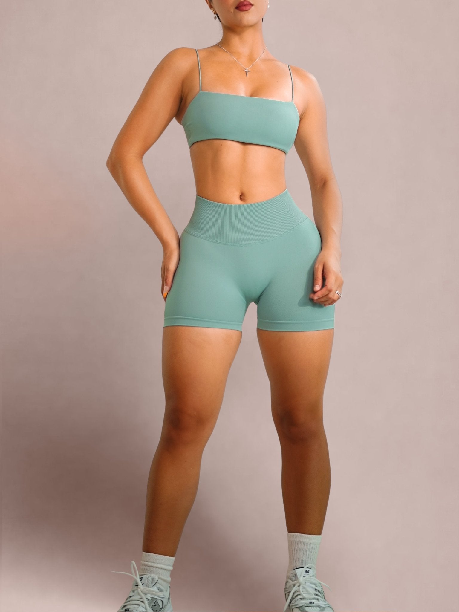 Motion Sculpt Shorts (Vintage Mint) - Fitness Fashioness