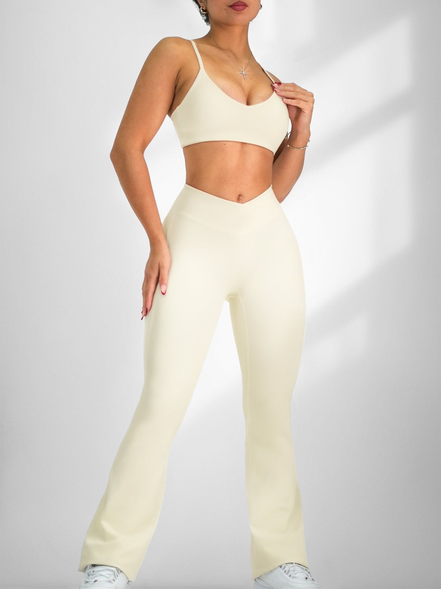 Oasis V Flare Leggings (Stardust) - Fitness Fashioness