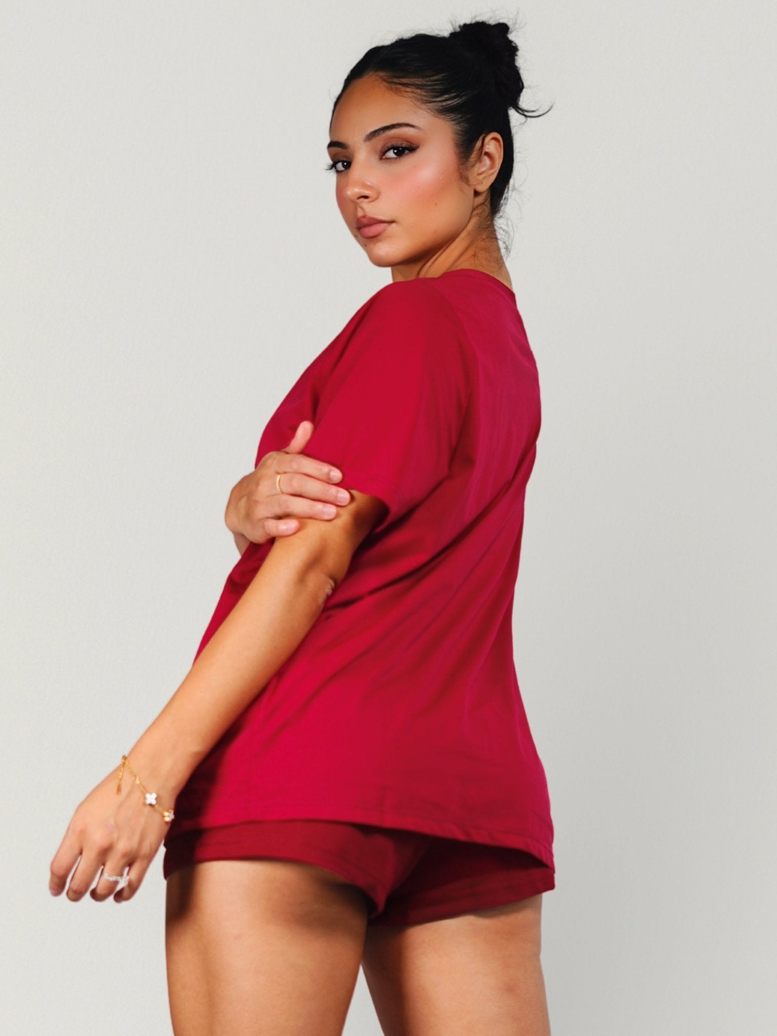 Off - Duty Warm Up Tee (Cherry Pop) - Fitness Fashioness