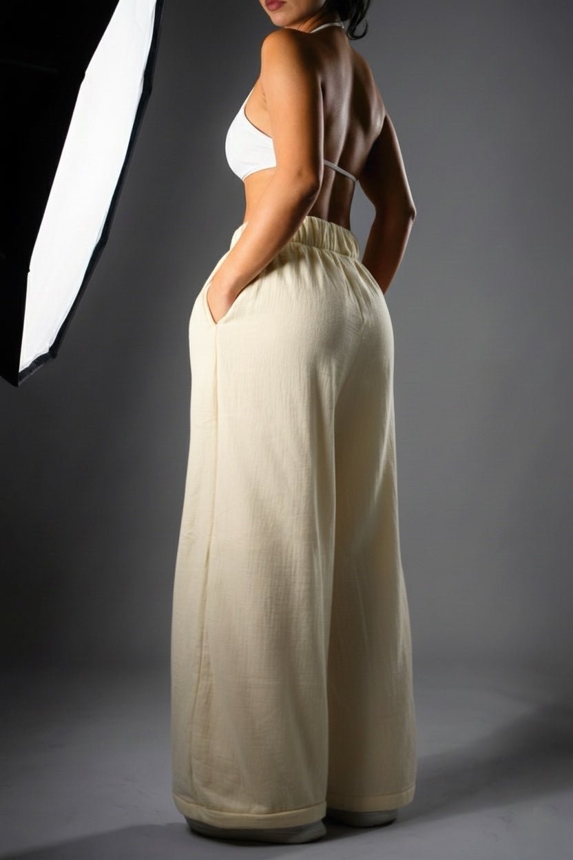 Oversized Blanket Joggers (Cream) - Fitness Fashioness