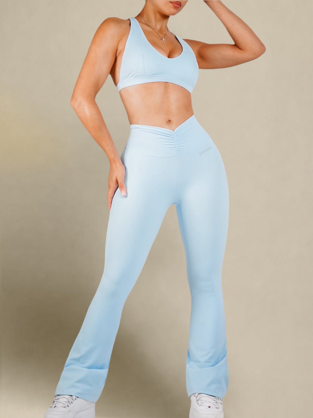 Pilates Core Flare Leggings (Ballet Blue) - Fitness Fashioness