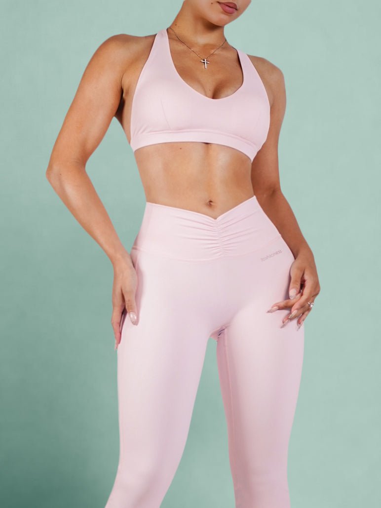 Pilates Core Sports Bra (Ballet Pink) - Fitness Fashioness