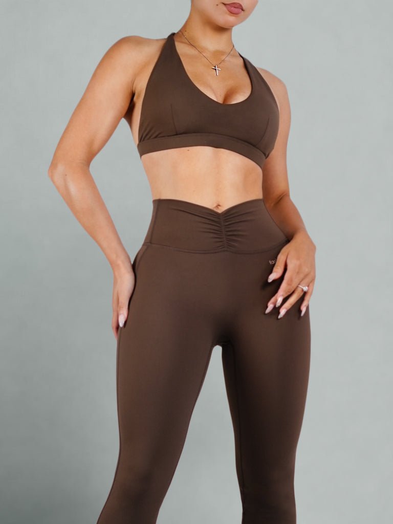 Pilates Core Sports Bra (Smoked Brown) - Fitness Fashioness