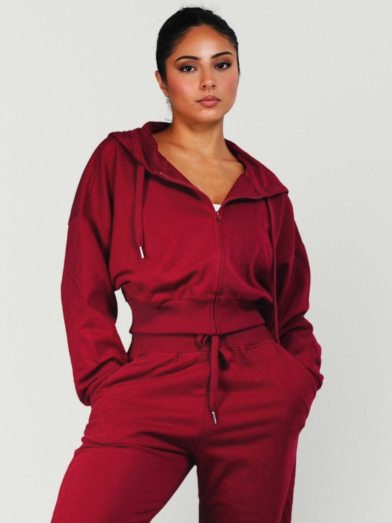 (PRE - ORDER) Cozy Zipper Jacket (Autumn Cherry) - Fitness Fashioness