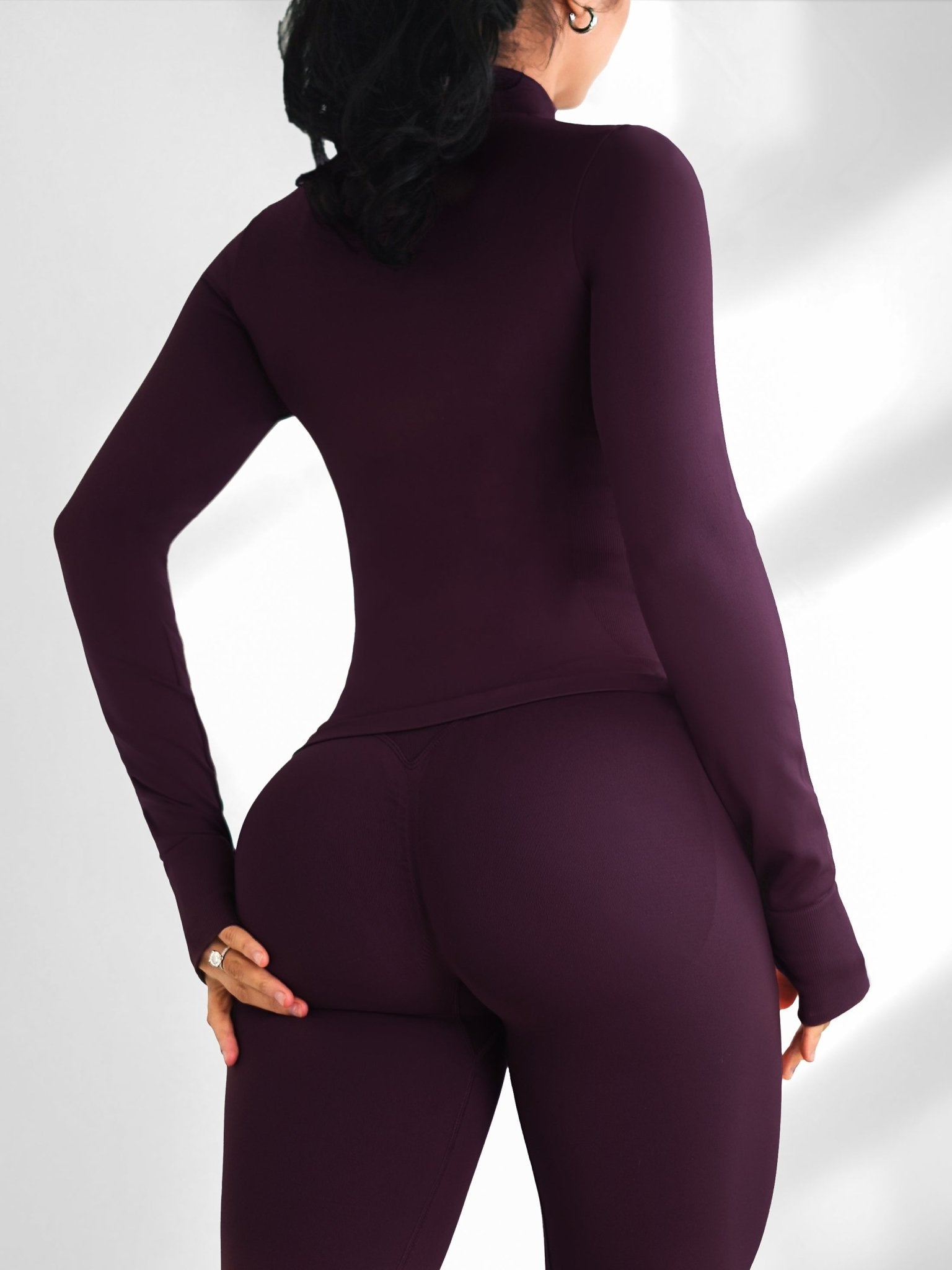 (PRE - ORDER) Curve Club Jacket (Blackberry Purple) - Fitness Fashioness