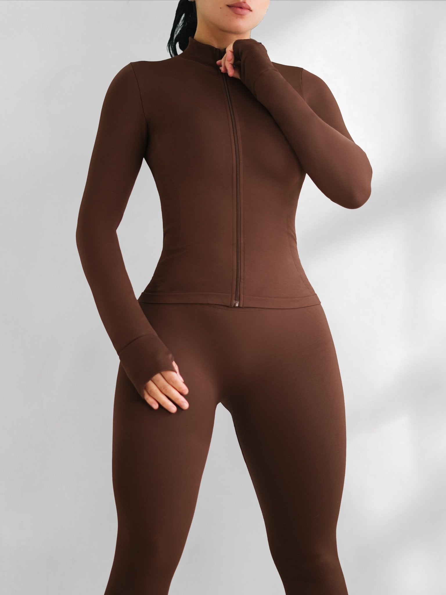 (PRE - ORDER) Curve Club Jacket (Espresso) - Fitness Fashioness