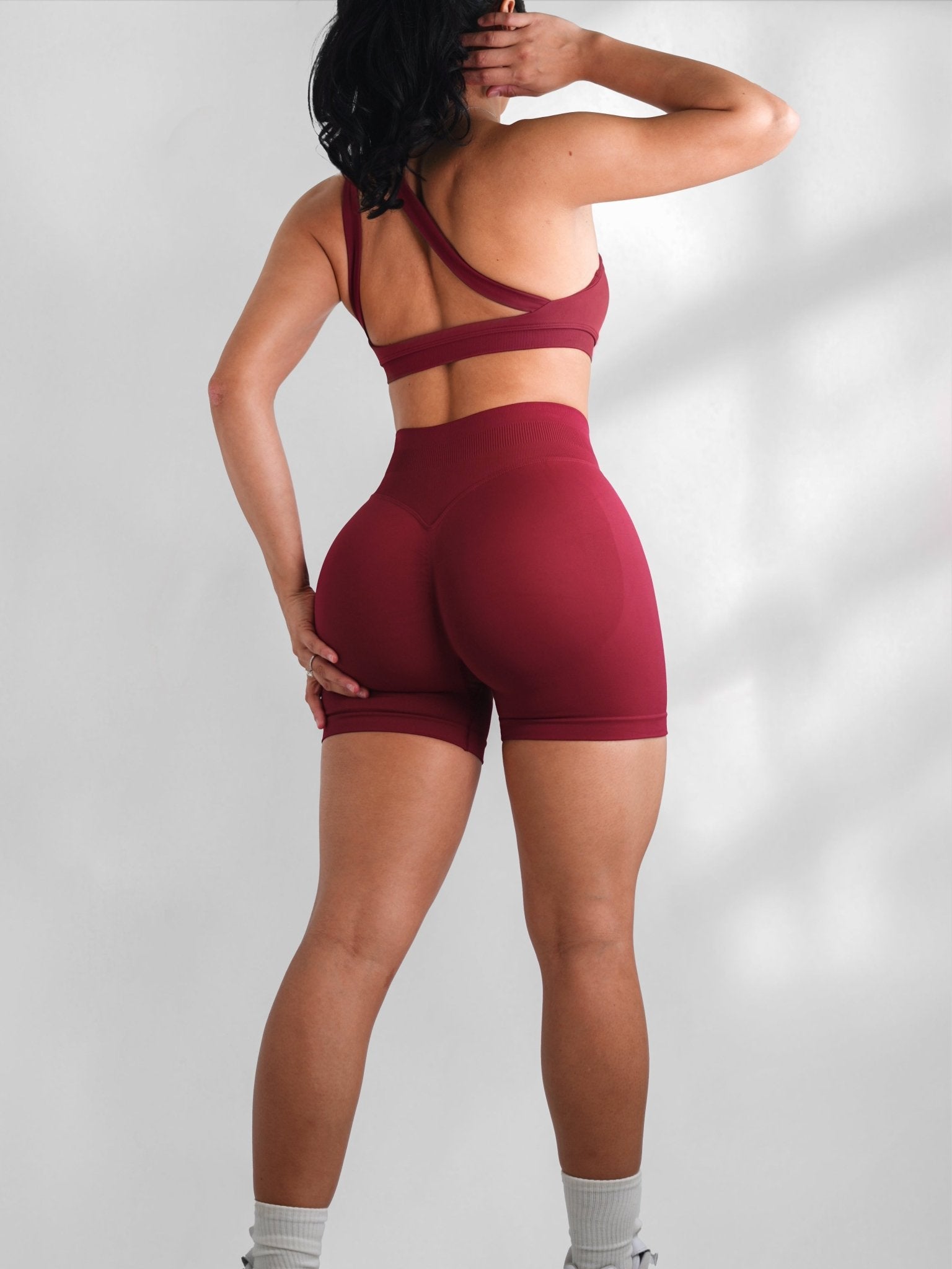 (PRE - ORDER) Curve Club Shorts (Cherry Cola) - Fitness Fashioness