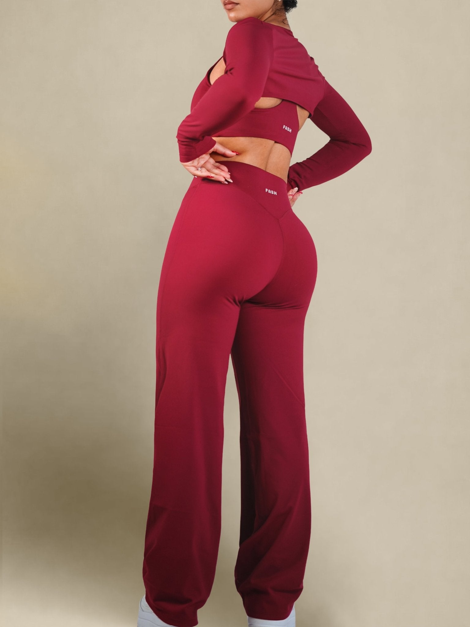 (PRE - ORDER) Dollhouse Straight Leg Leggings (Cherry Kiss) - Fitness Fashioness