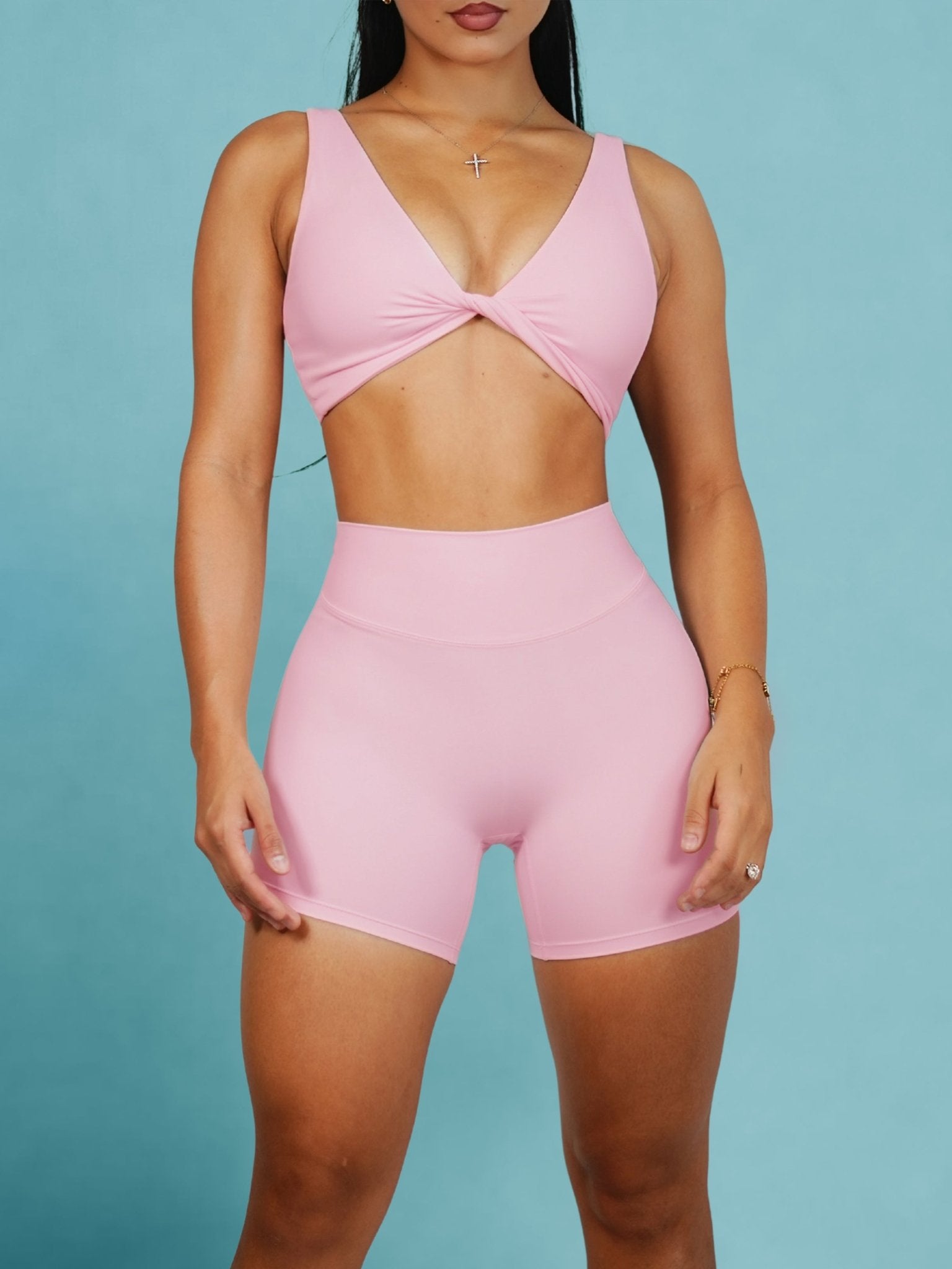 (PRE - ORDER) Dollhouse Twistable Sports Bra (Ballet Pink) - Fitness Fashioness