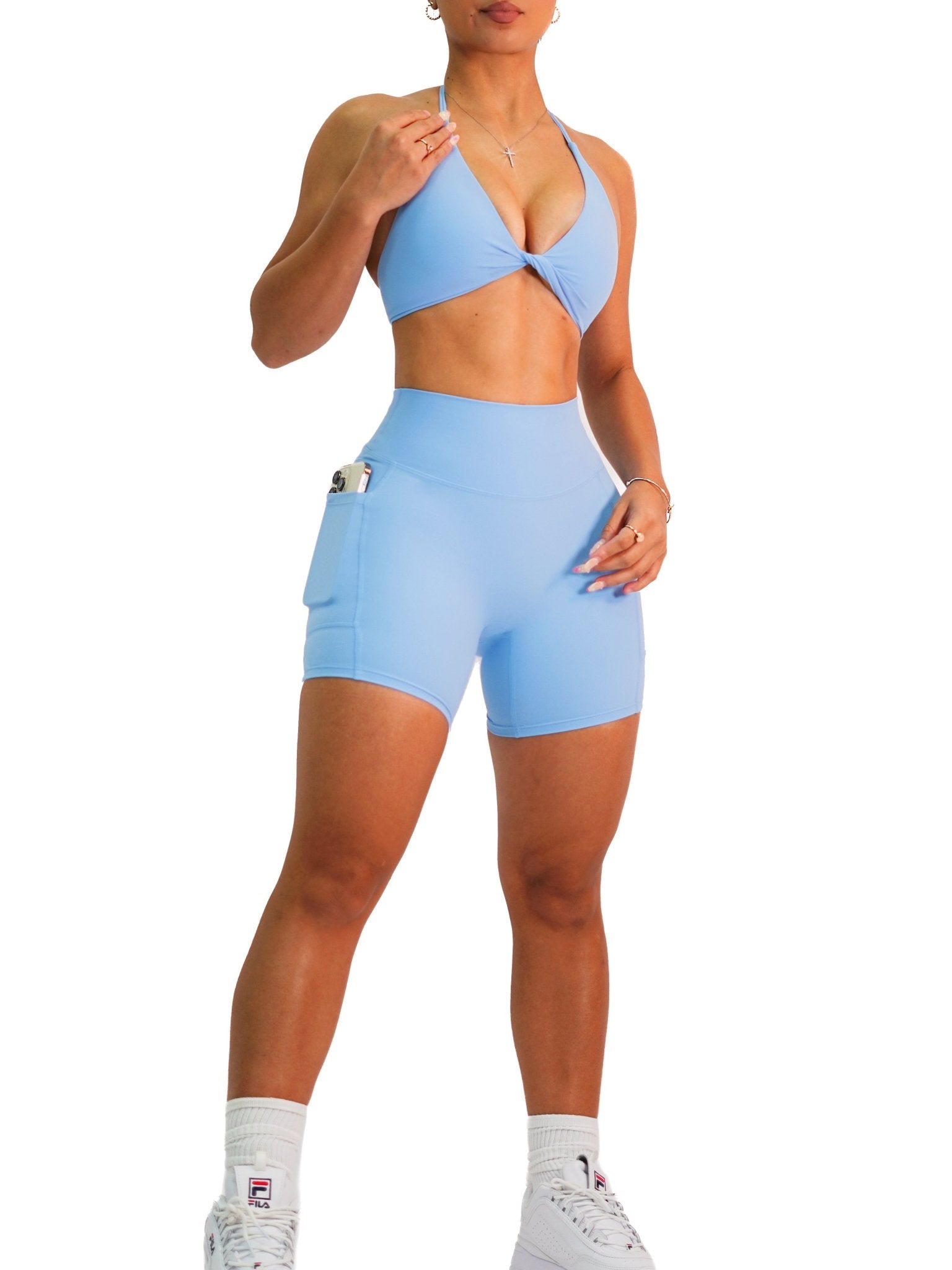 Premier Buttersoft Pocket Shorts (Ocean Blue) - Fitness Fashioness