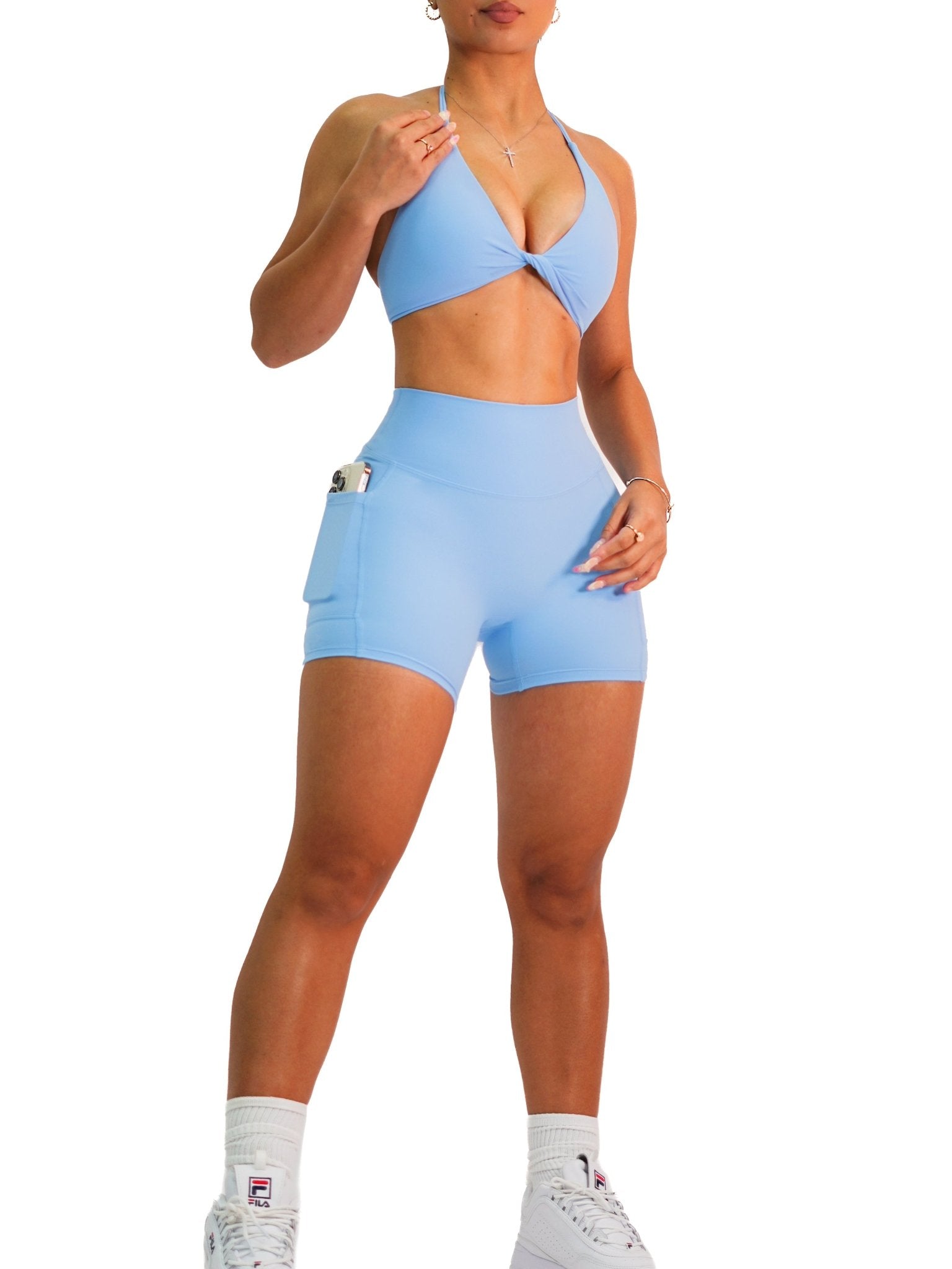 Premier Buttersoft Pocket Shorts (Ocean Blue) - Fitness Fashioness