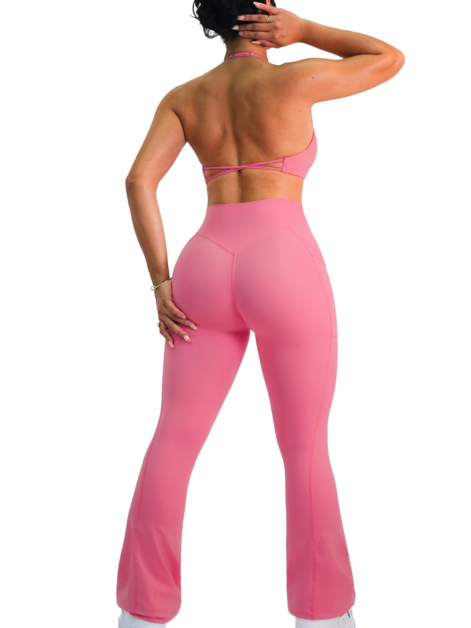 Premier Fitted Straight Leggings (Pink Dream) - Fitness Fashioness