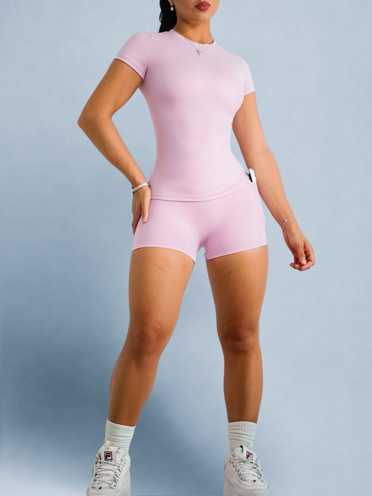 PureForm Pocket Shorts (Pink Ting) - Fitness Fashioness