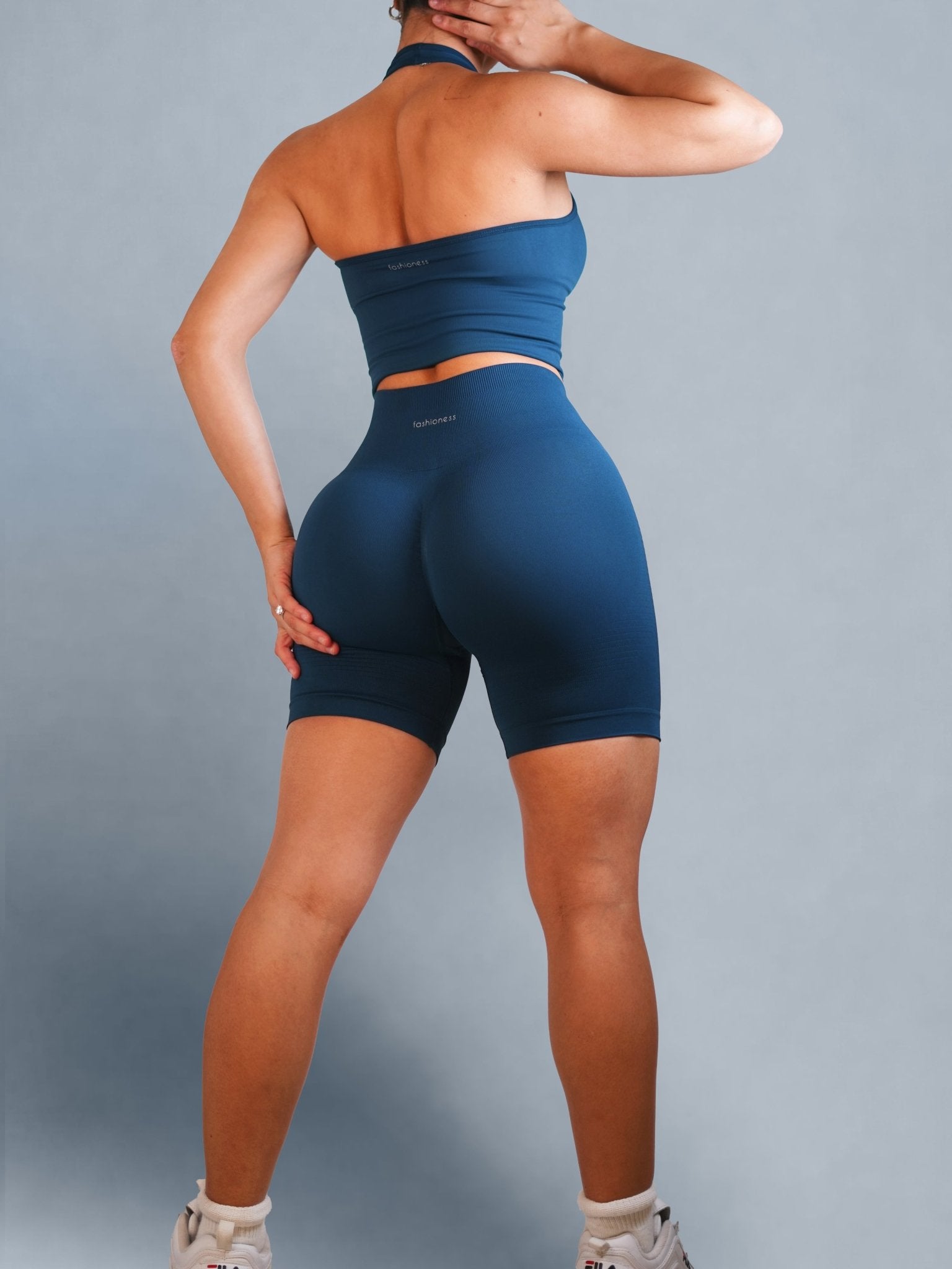 Refine Seamless Booty Shorts (Deep Azure) - Fitness Fashioness