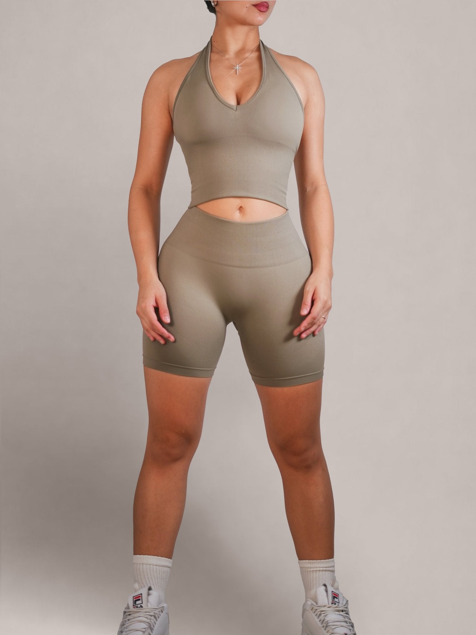 Refine Seamless Booty Shorts (Sepia) - Fitness Fashioness