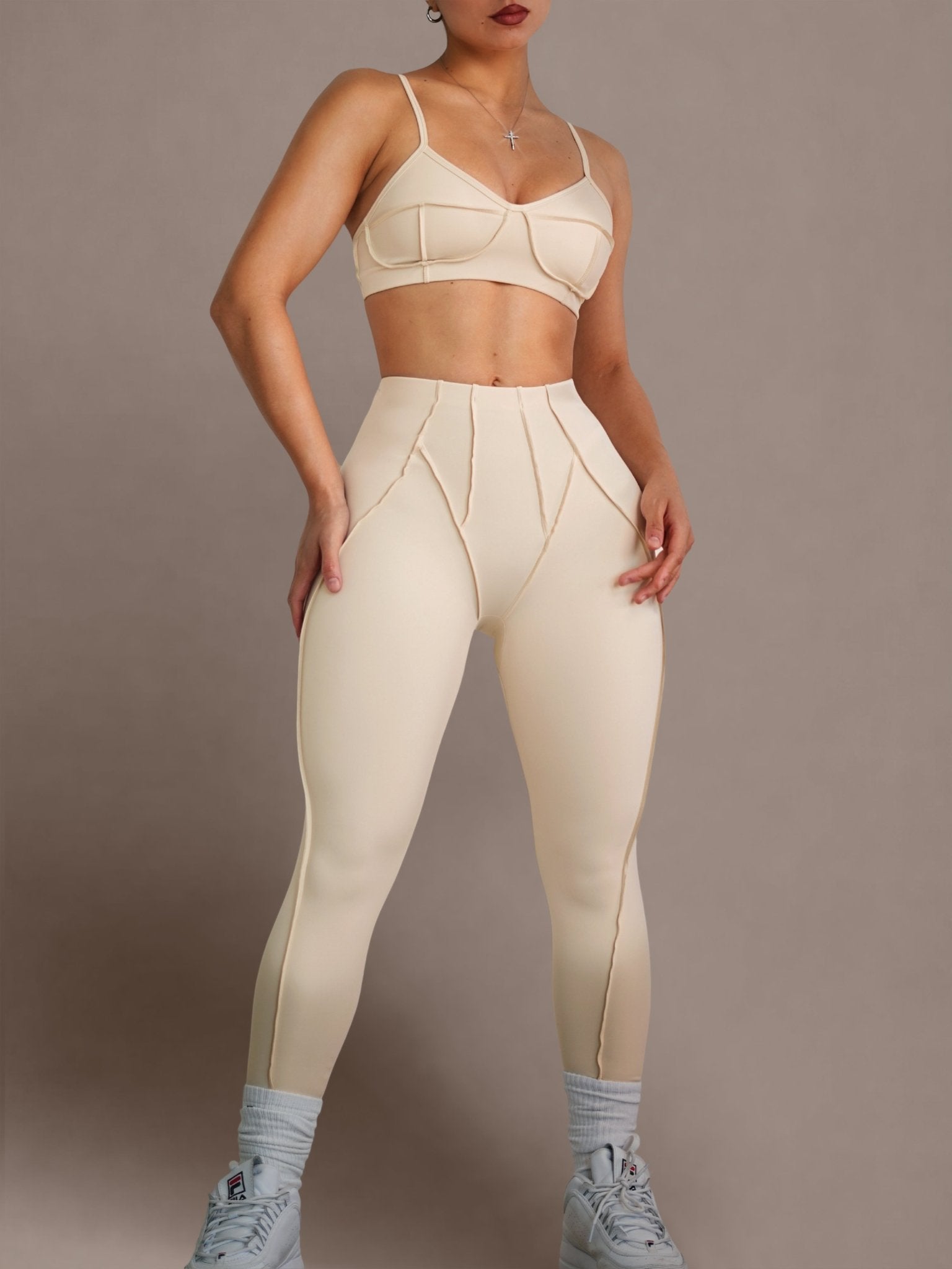 Seam Sculpt Leggings (Buttercream) - Fitness Fashioness