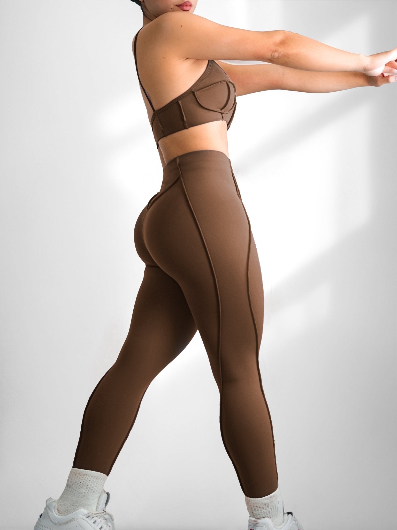 Seam Sculpt Leggings (Gingerbread) - Fitness Fashioness