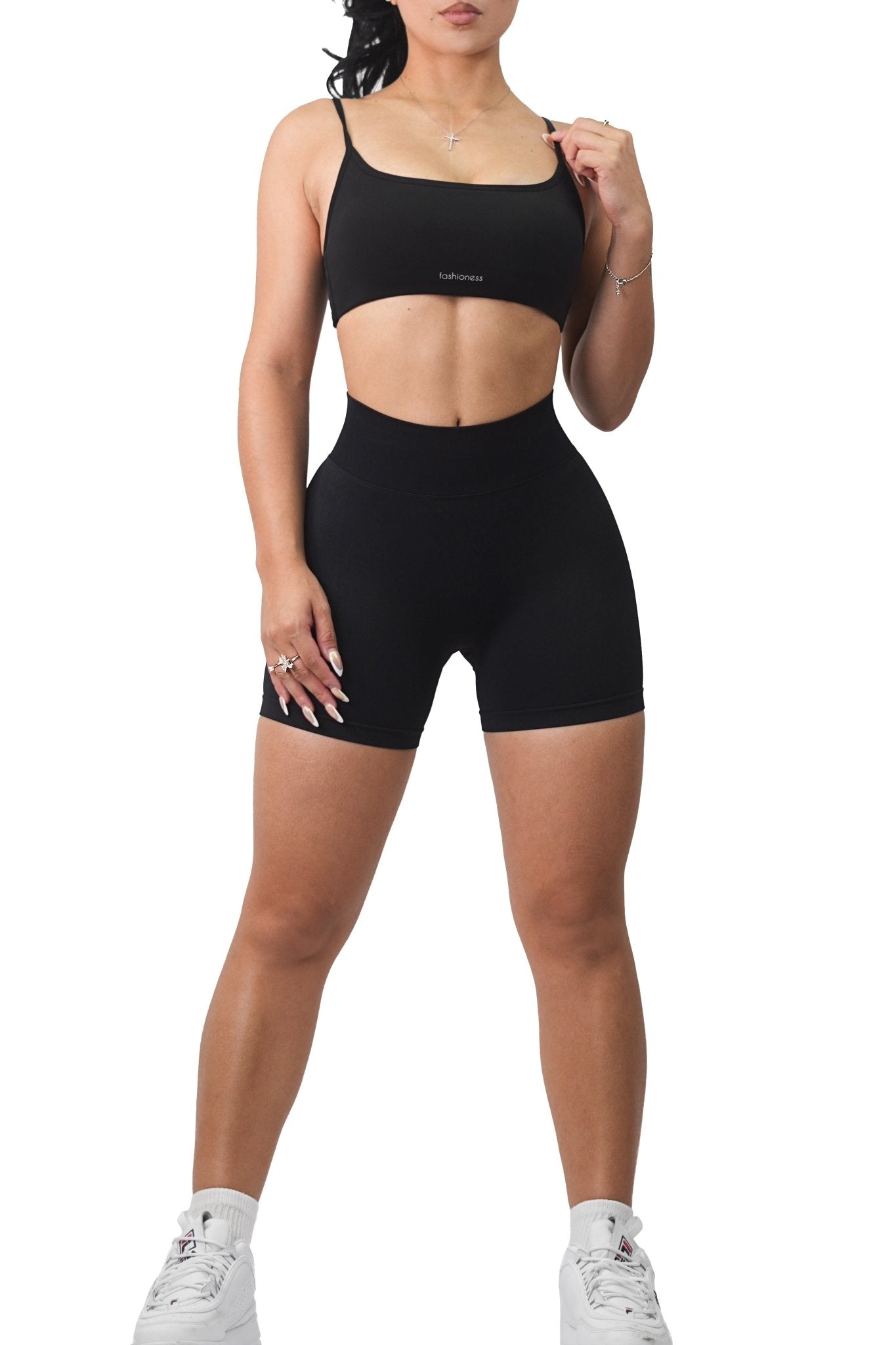 Seamless Booty Shorts (Black) - Fitness Fashioness