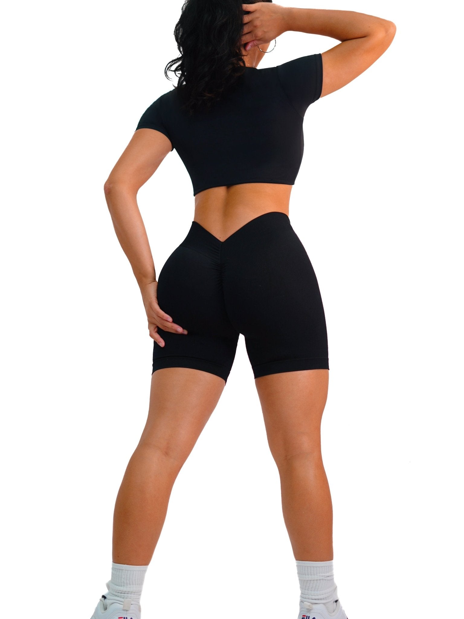 Seamless Low Back Shorts (Black) - FREE for orders $150+ - Fitness Fashioness